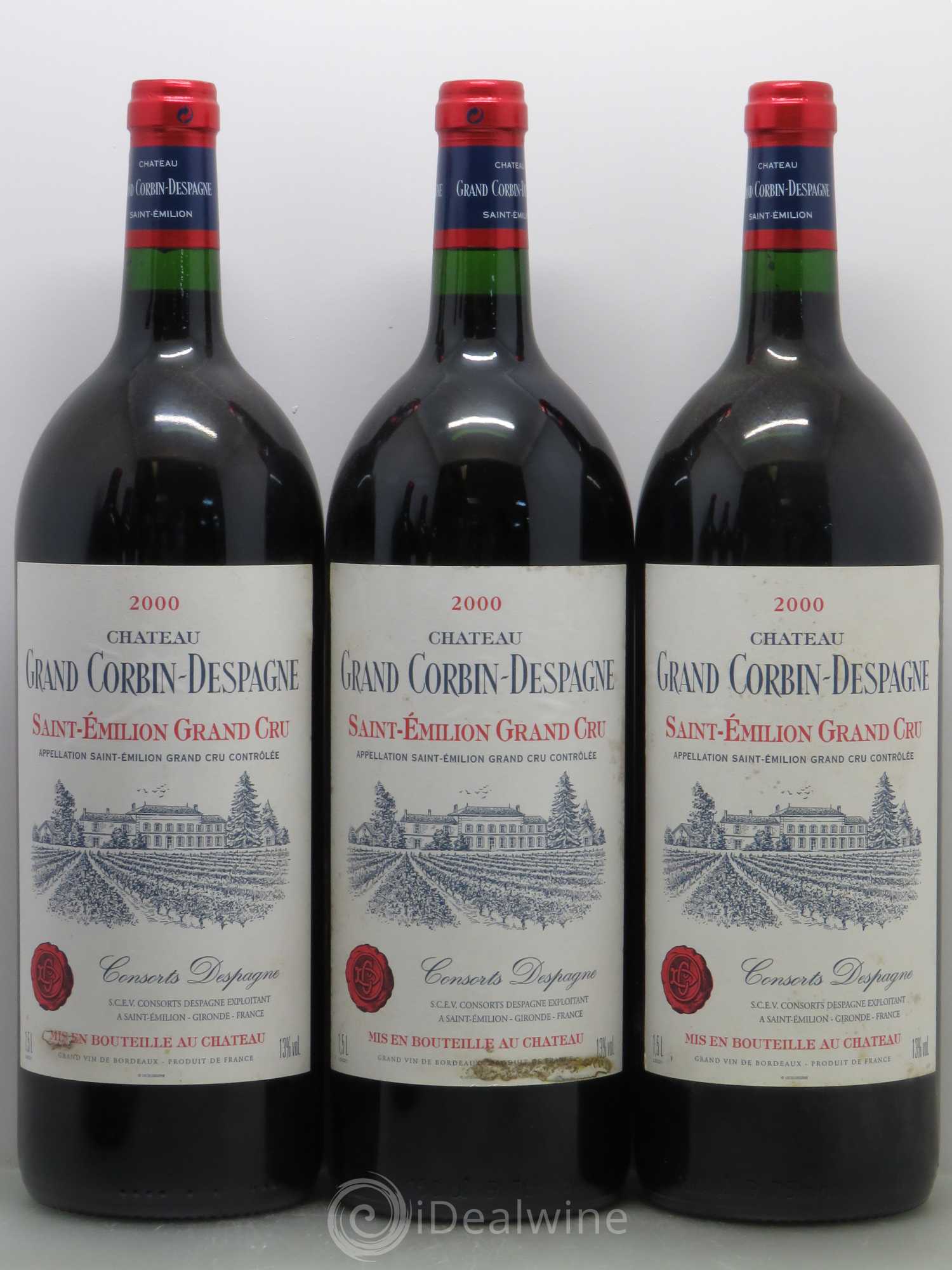 Château Grand Corbin Despagne Grand Cru Classé 2000 - Lot de 6 magnums - 1