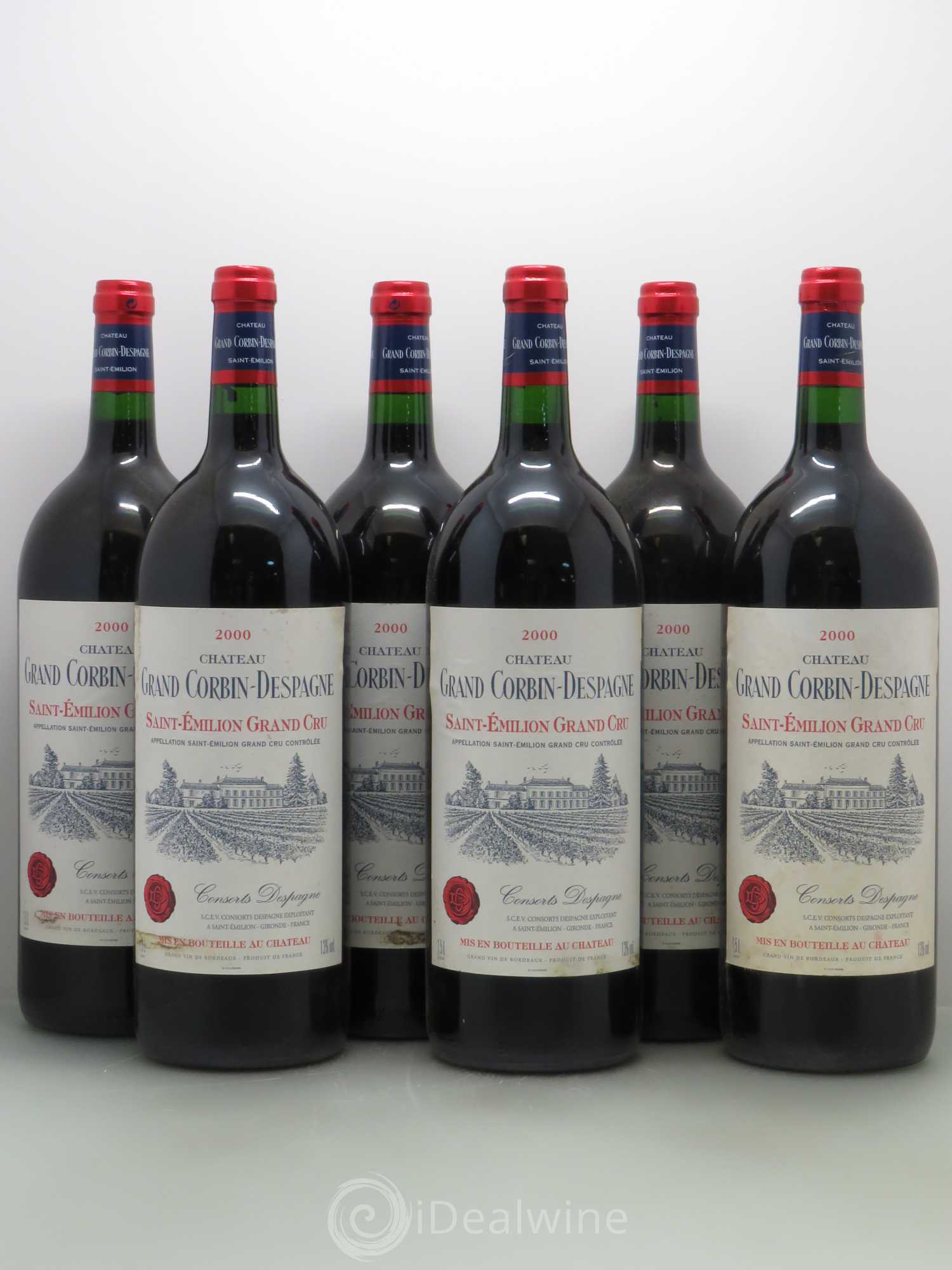 Château Grand Corbin Despagne Grand Cru Classé 2000 - Lot de 6 magnums - 0