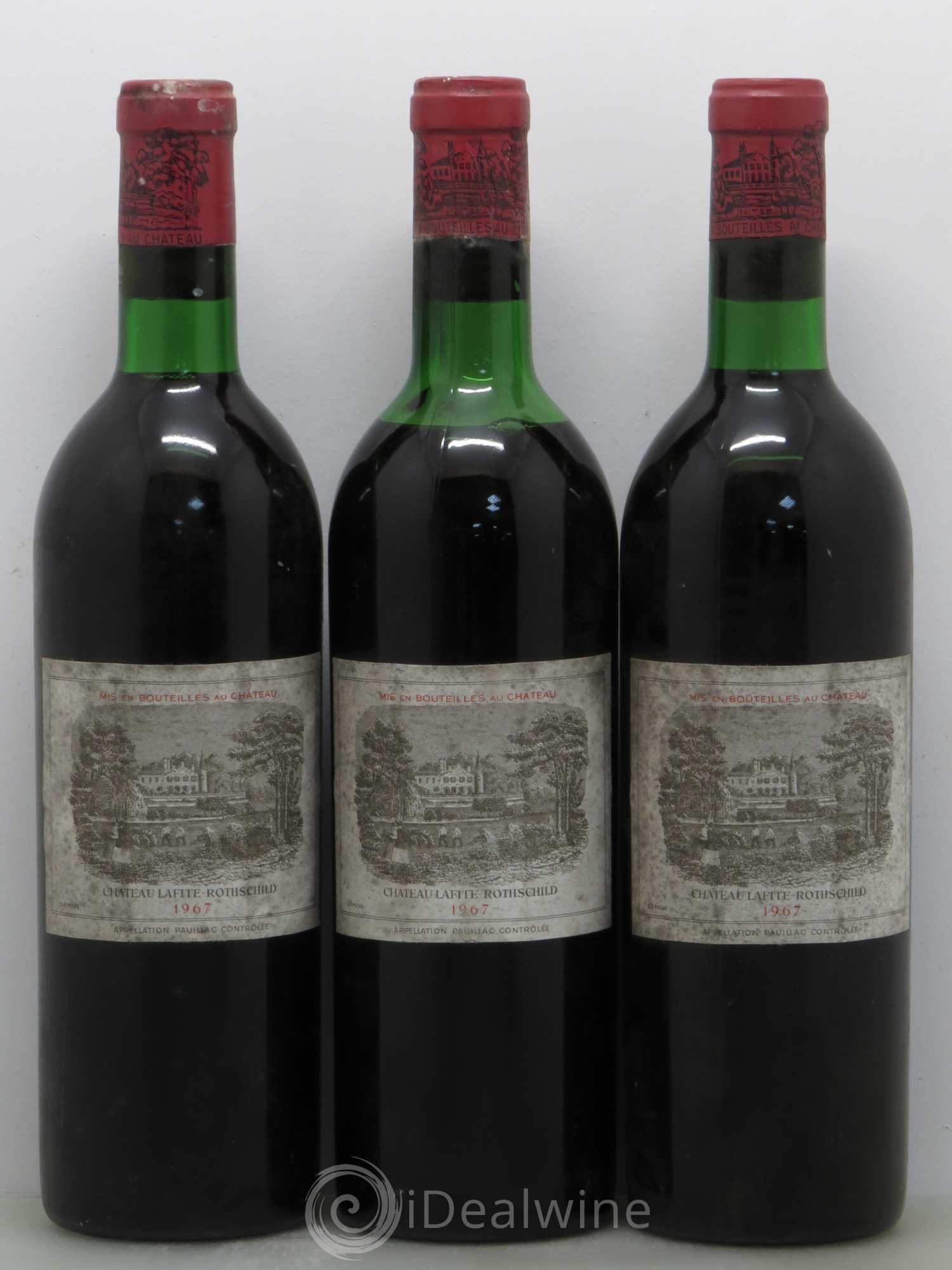 Château Lafite Rothschild 1er Grand Cru Classé 1967 - Lot de 3 bouteilles - 0