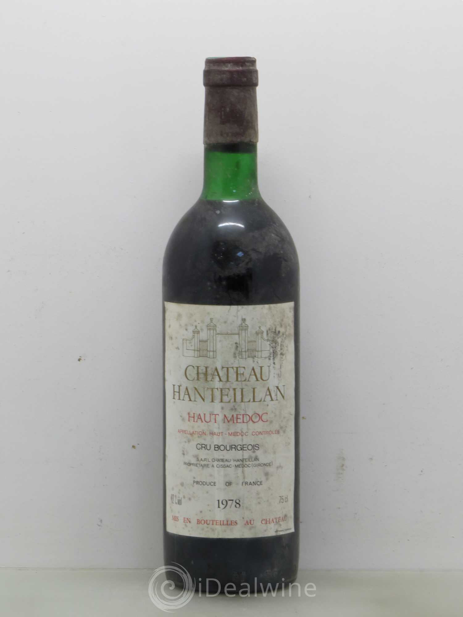 Château Hanteillan Cru Bourgeois 1978 - Lot de 1 bouteille - 0