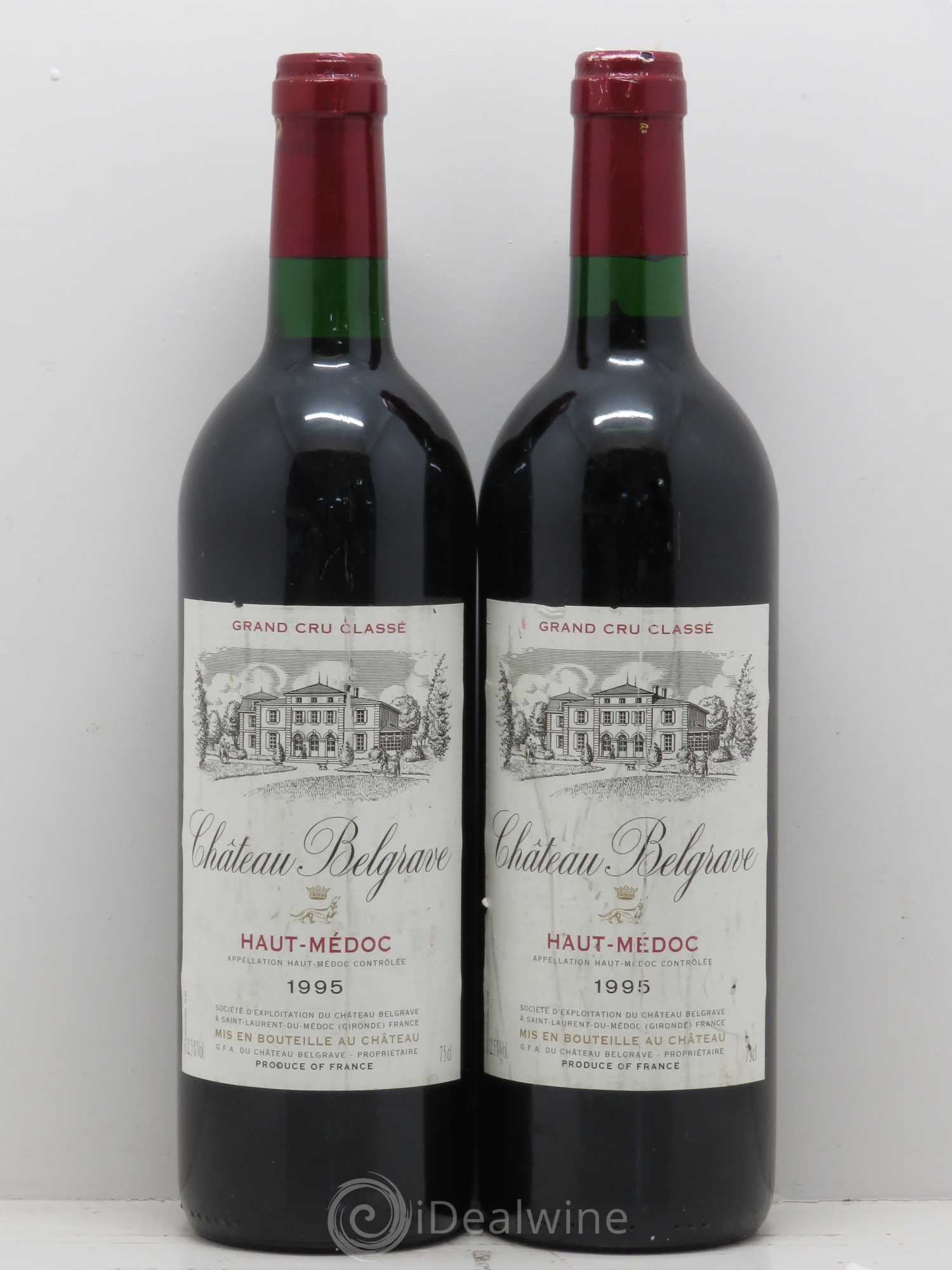 Château Belgrave 5ème Grand Cru Classé 1995 - Lot de 2 bouteilles - 0