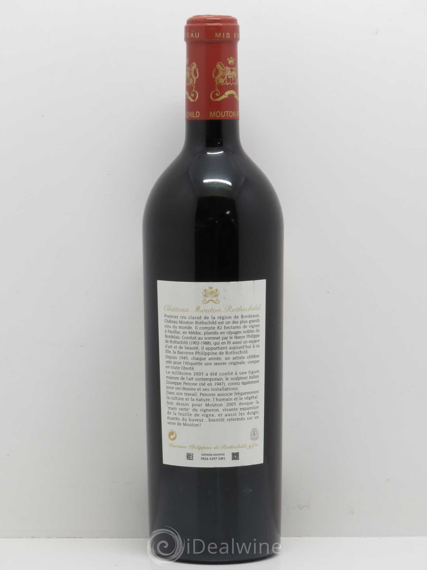 Château Mouton Rothschild 1er Grand Cru Classé 2005 - Lot de 1 bouteille - 1