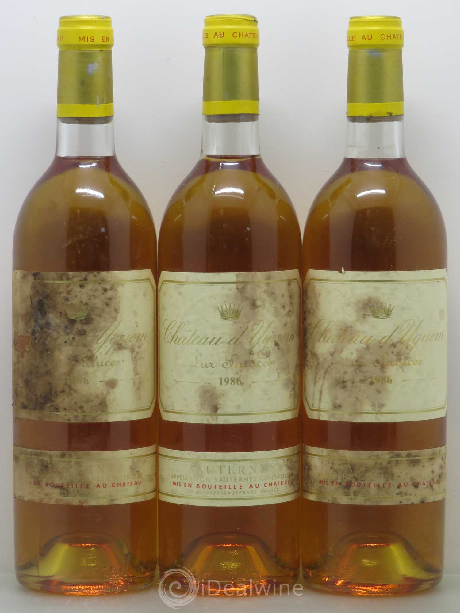 Château d' Yquem 1er Cru Classé Supérieur 1986 - Lotto di 3 bottiglie - 0
