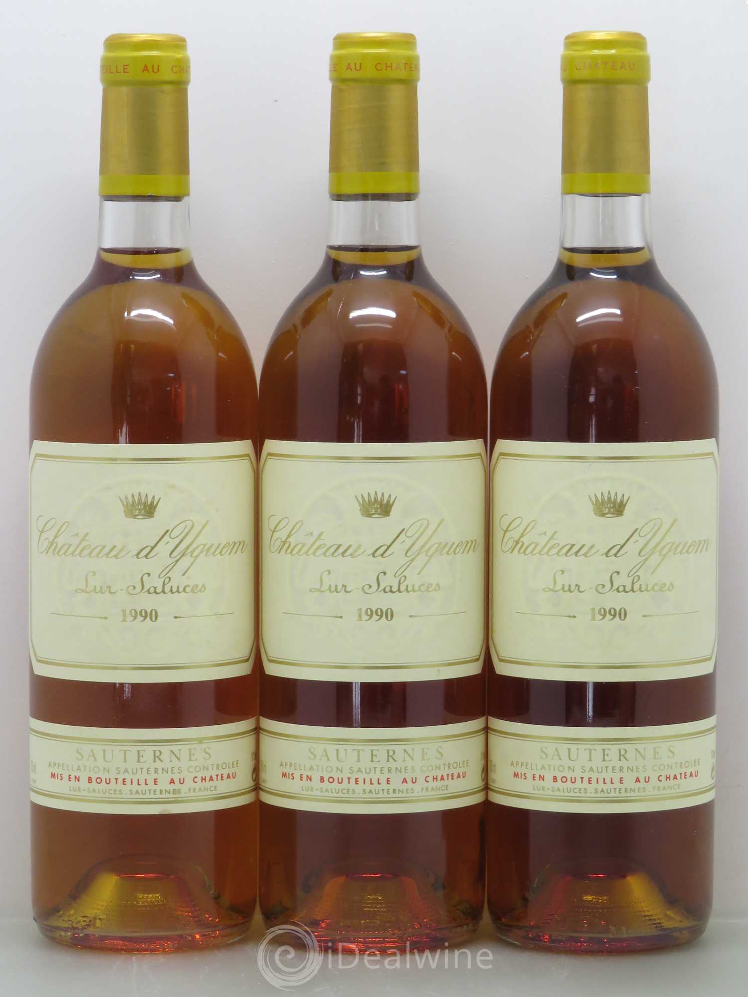 Château d' Yquem 1er Cru Classé Supérieur 1990 - Lotto di 3 bottiglie - 0