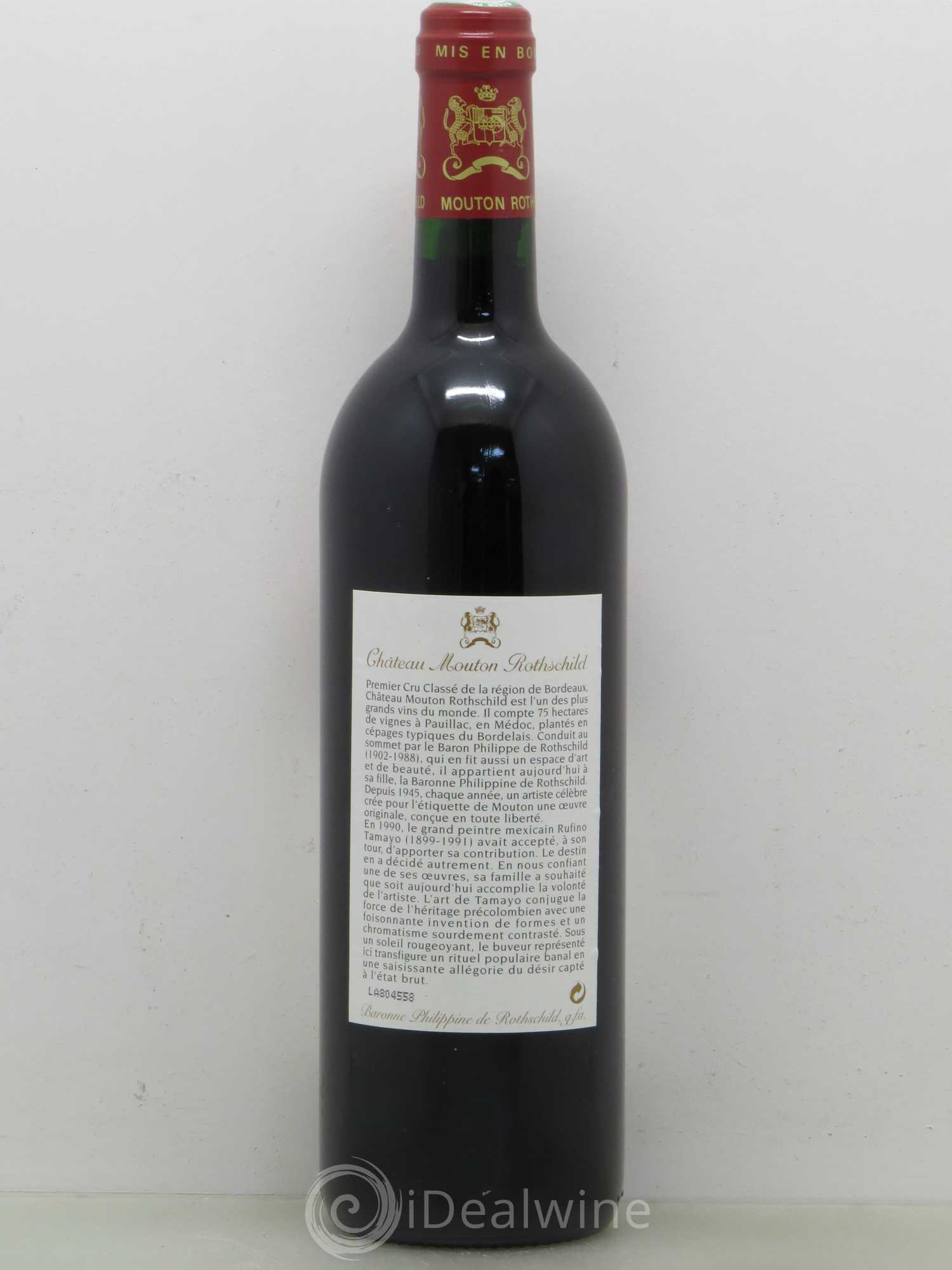 Château Mouton Rothschild 1er Grand Cru Classé 1998 - Lot de 1 bouteille - 1