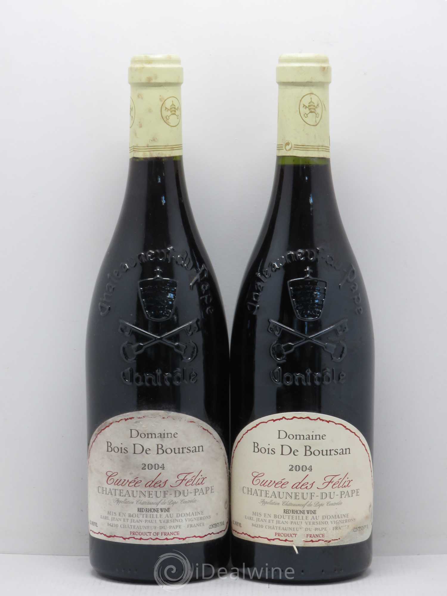 Châteauneuf-du-Pape Bois de Boursan (Domaine) Cuvée des Félix Jean et Jean-Paul Versino 2004 - Lot de 2 bouteilles - 0