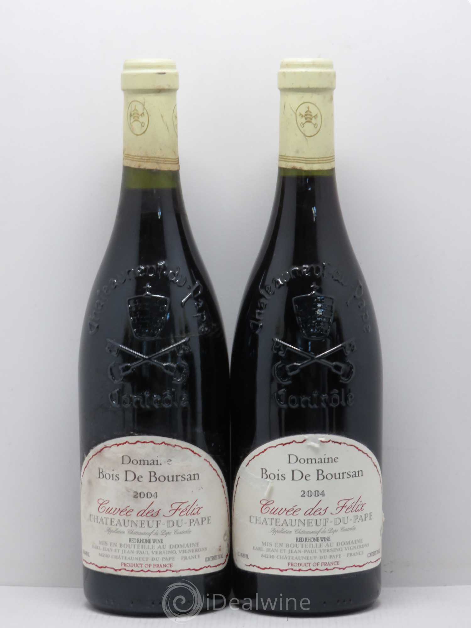 Châteauneuf-du-Pape Bois de Boursan (Domaine) Cuvée des Félix Jean et Jean-Paul Versino 2004 - Lot de 2 bouteilles - 0
