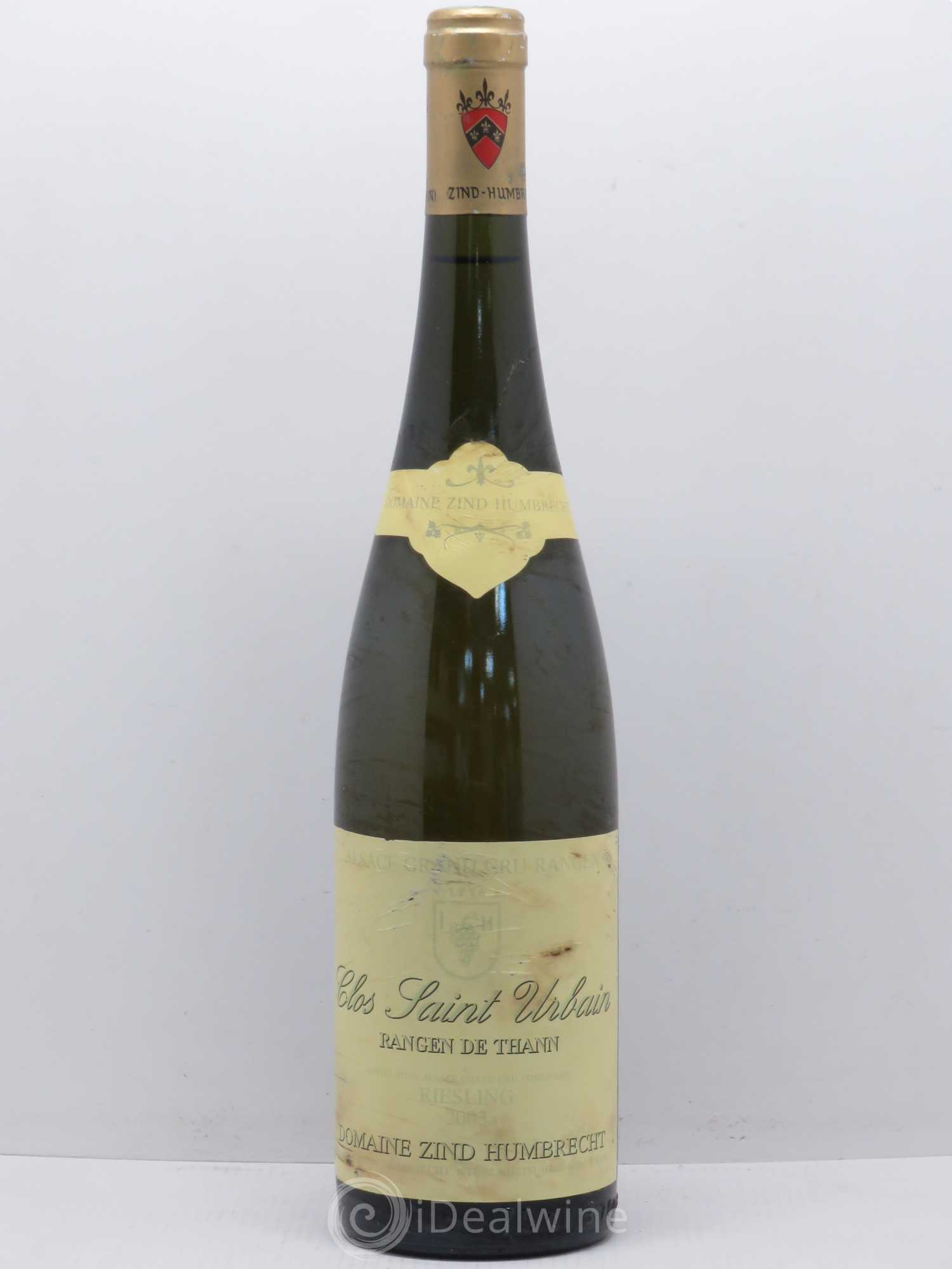 Alsace Riesling Grand Cru Rangen de Thann Clos Saint Urbain Zind-Humbrecht (Domaine) 2003 - Lot de 1 bouteille - 0