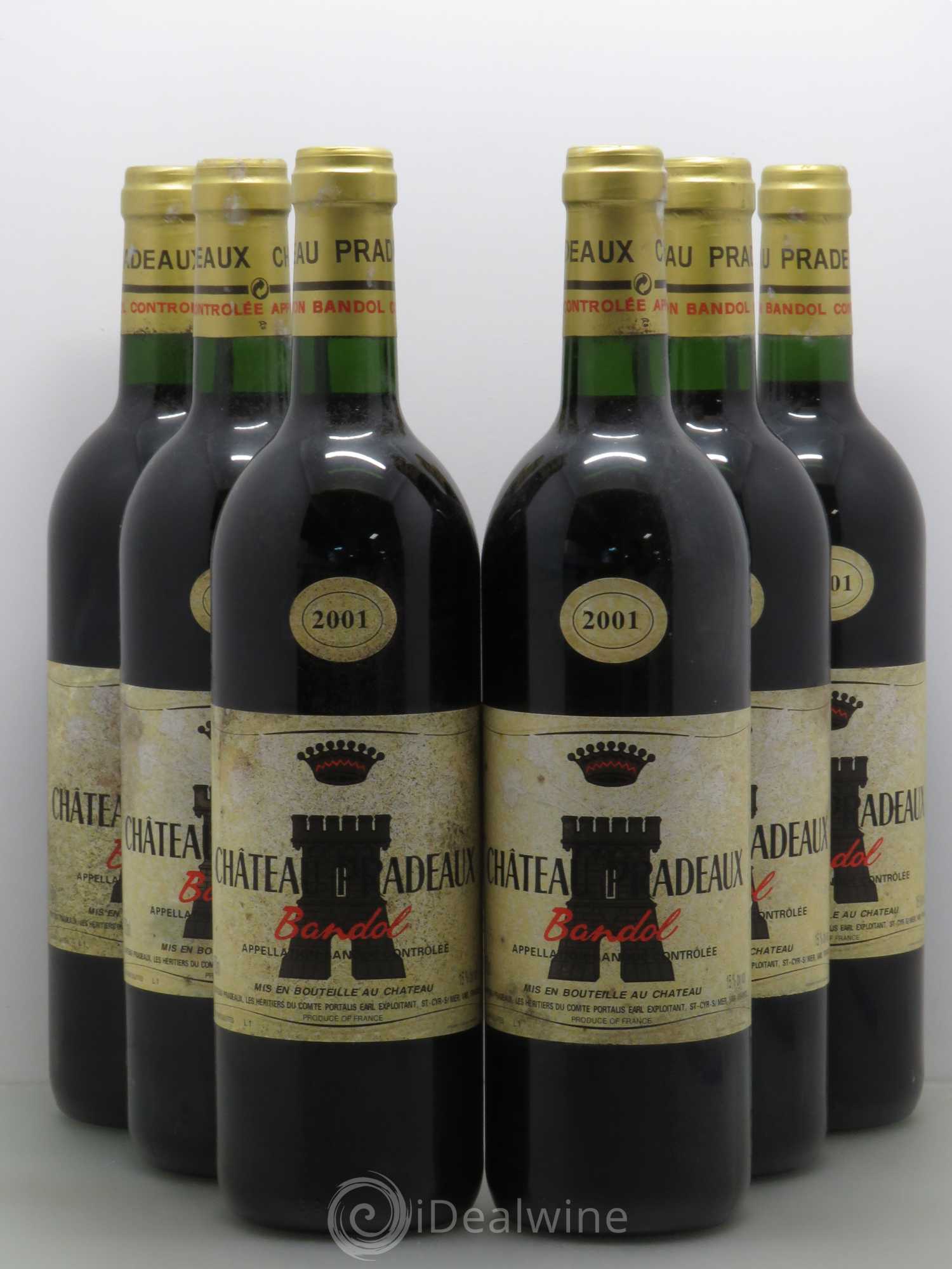 Bandol Château Pradeaux Famille Portalis 2001 - Lot de 6 bouteilles - 0
