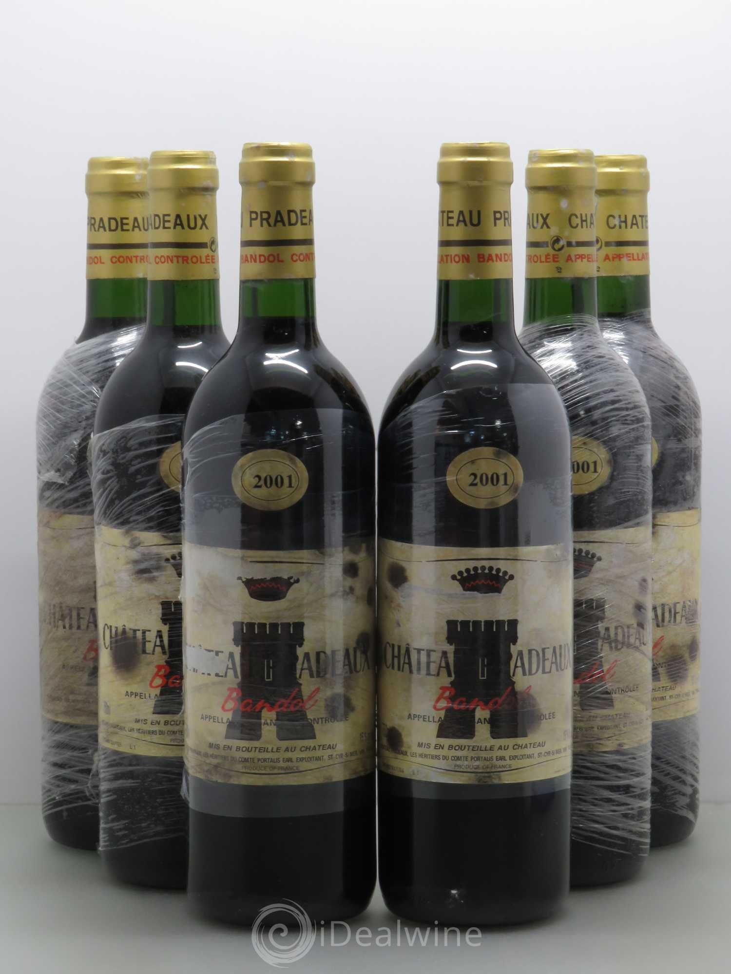 Bandol Château Pradeaux Famille Portalis 2001 - Lot de 6 bouteilles - 0