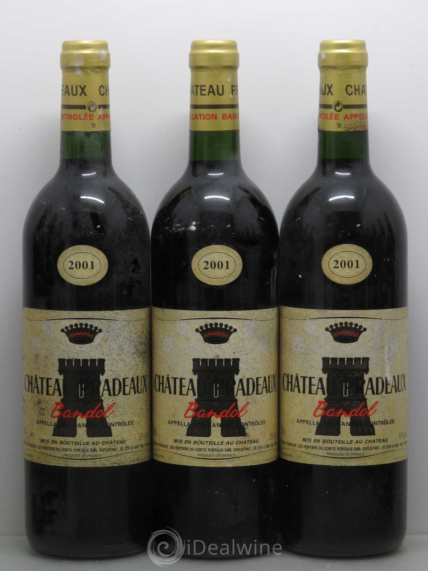 Bandol Château Pradeaux Famille Portalis 2001 - Lot de 12 bouteilles - 1