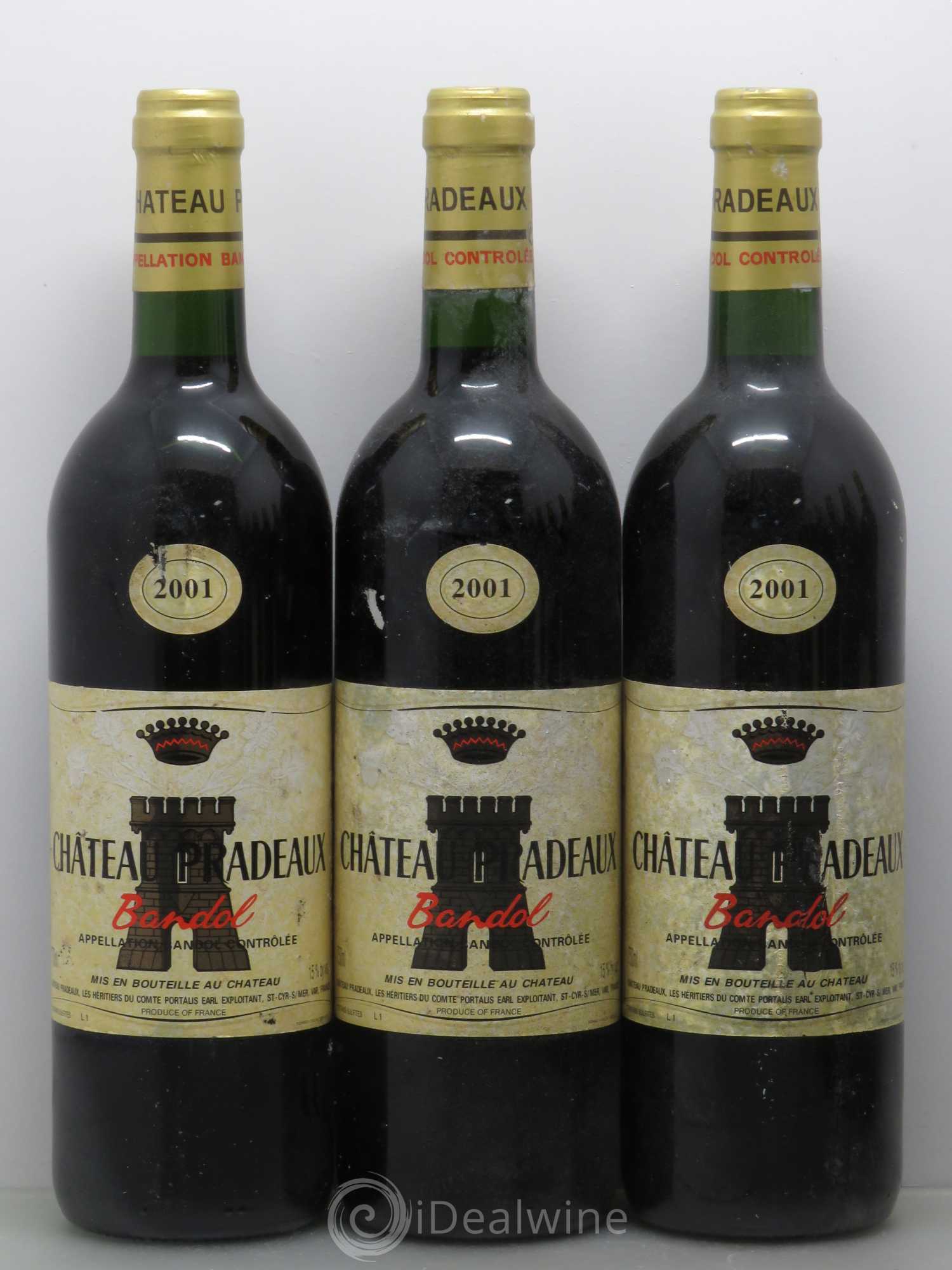 Bandol Château Pradeaux Famille Portalis 2001 - Lot de 12 bouteilles - 2