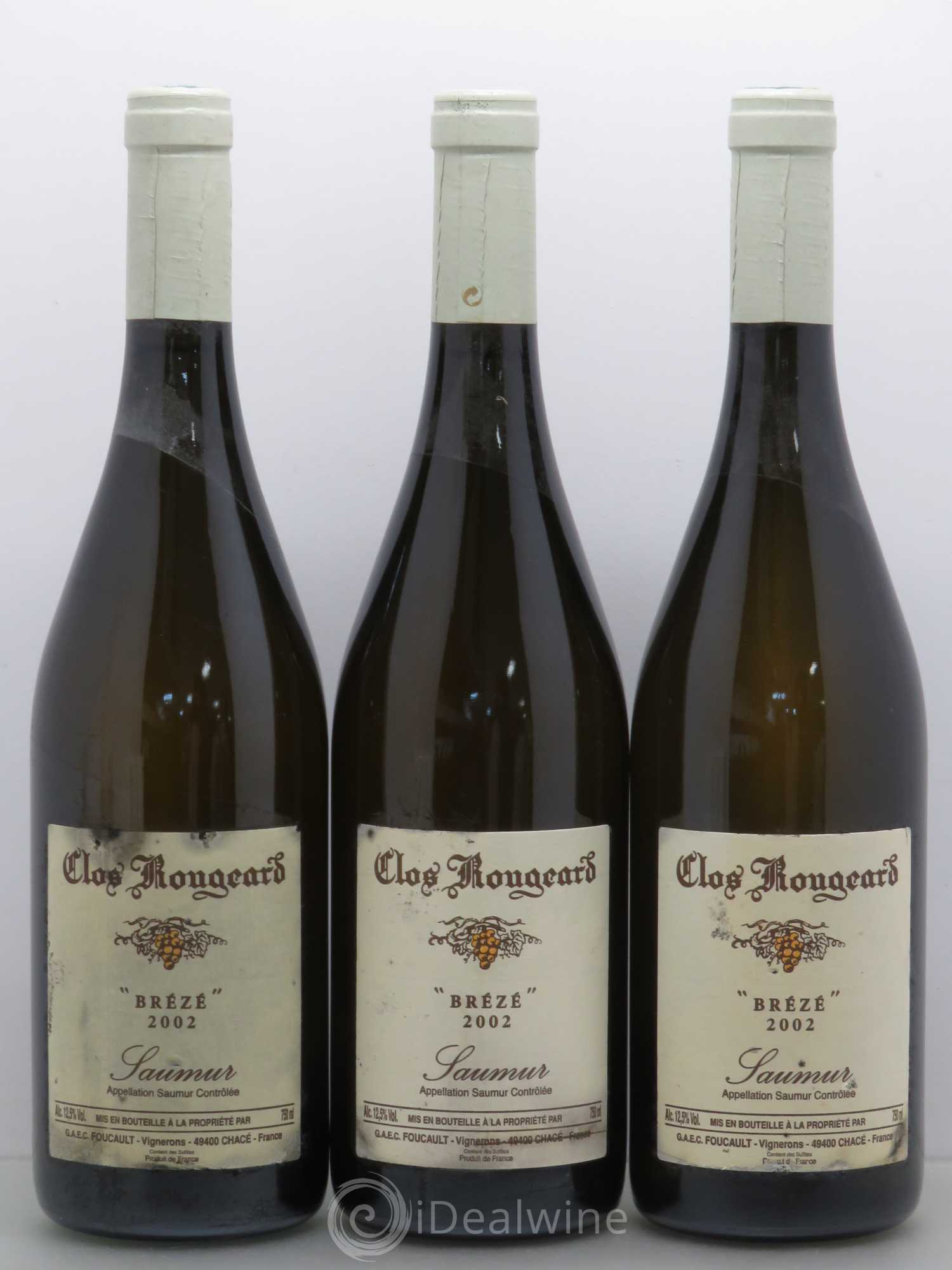 Saumur Brézé Clos Rougeard 2002 - Lot de 3 bouteilles - 0