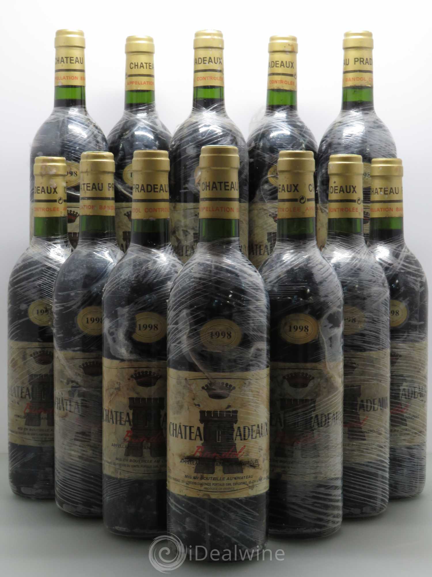 Bandol Château Pradeaux Famille Portalis 1998 - Lot de 12 bouteilles - 0