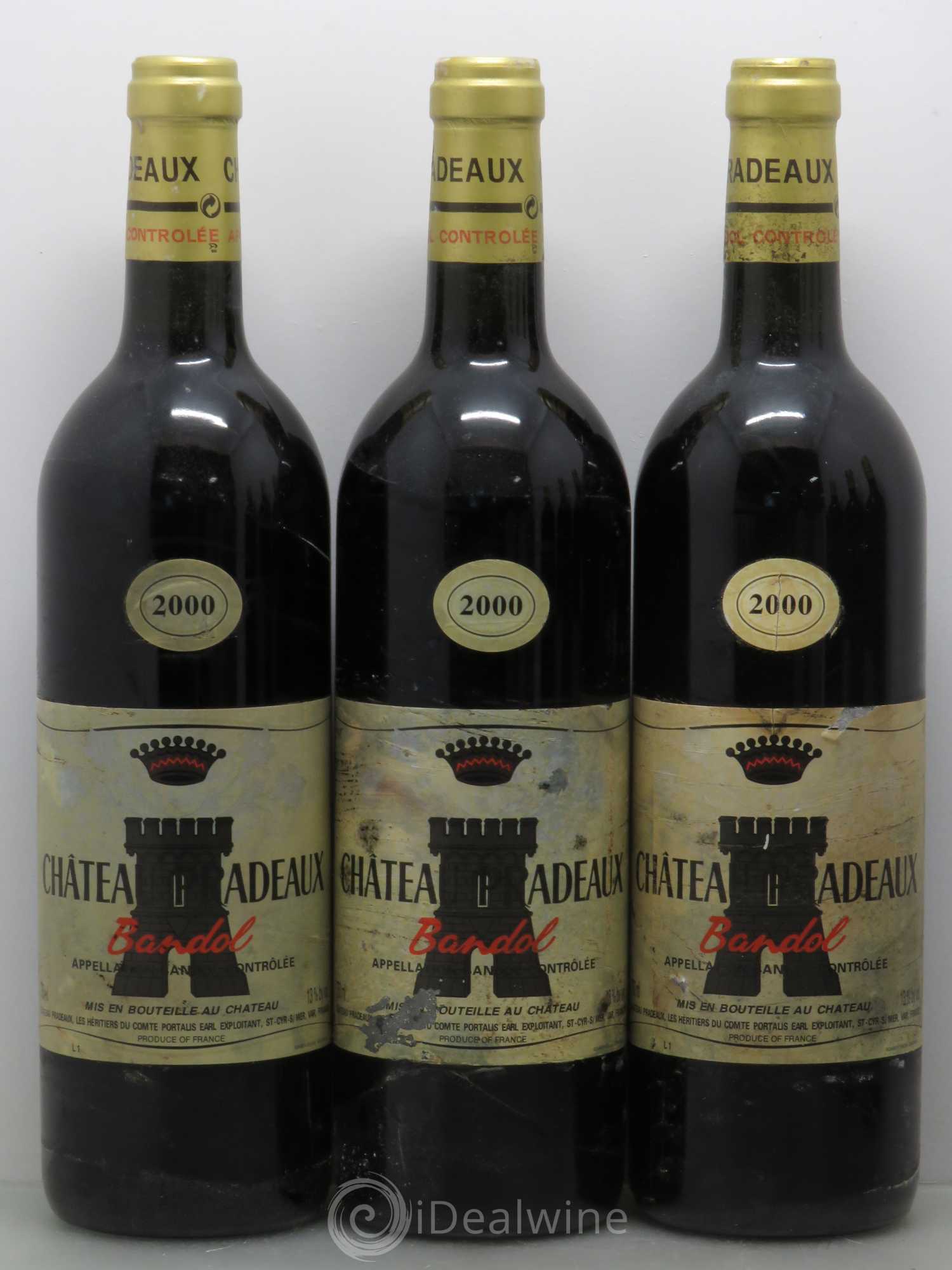 Bandol Château Pradeaux Famille Portalis 2000 - Lot de 6 bouteilles - 1