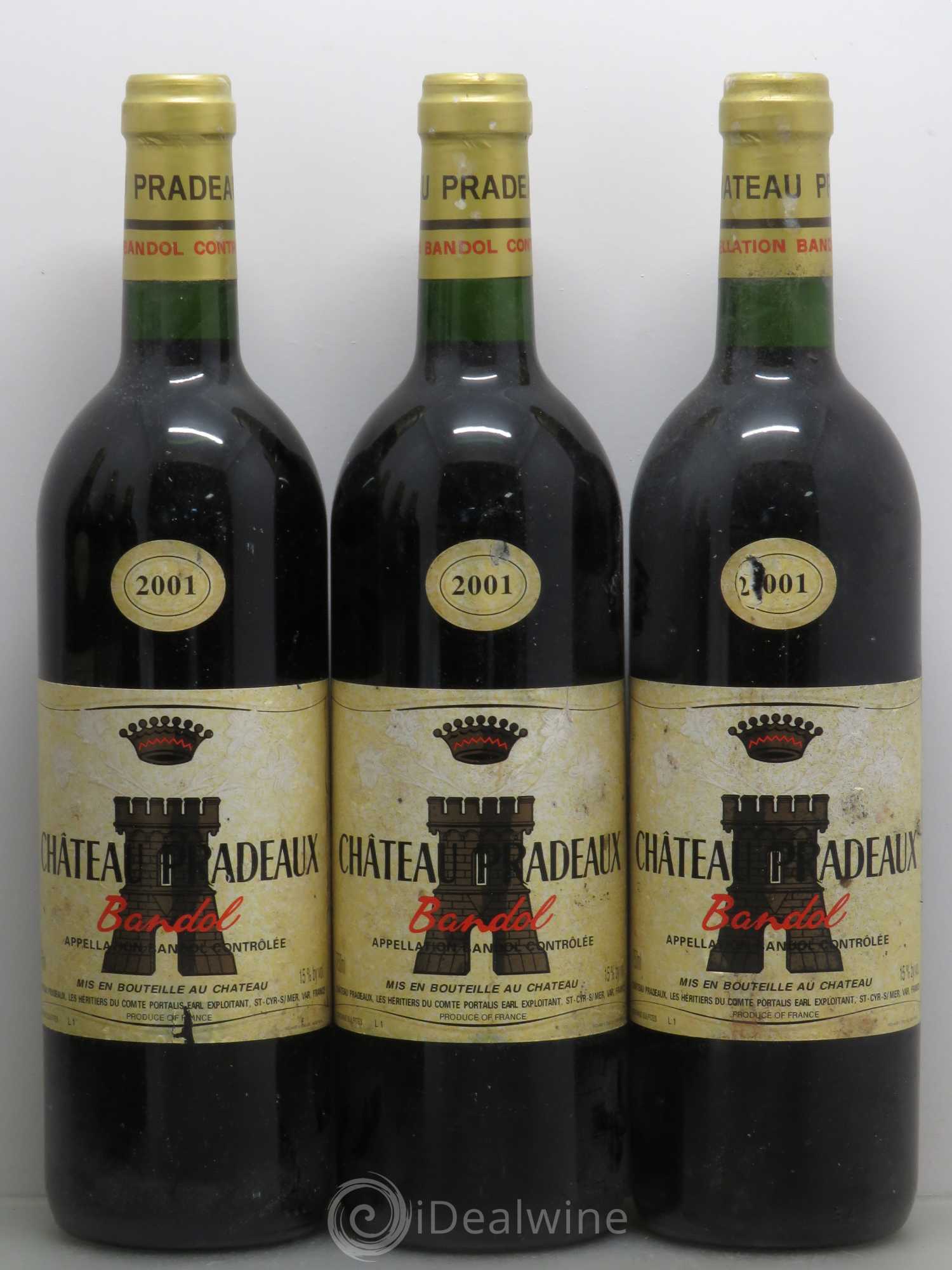 Bandol Château Pradeaux Famille Portalis 2001 - Lot de 6 bouteilles - 1