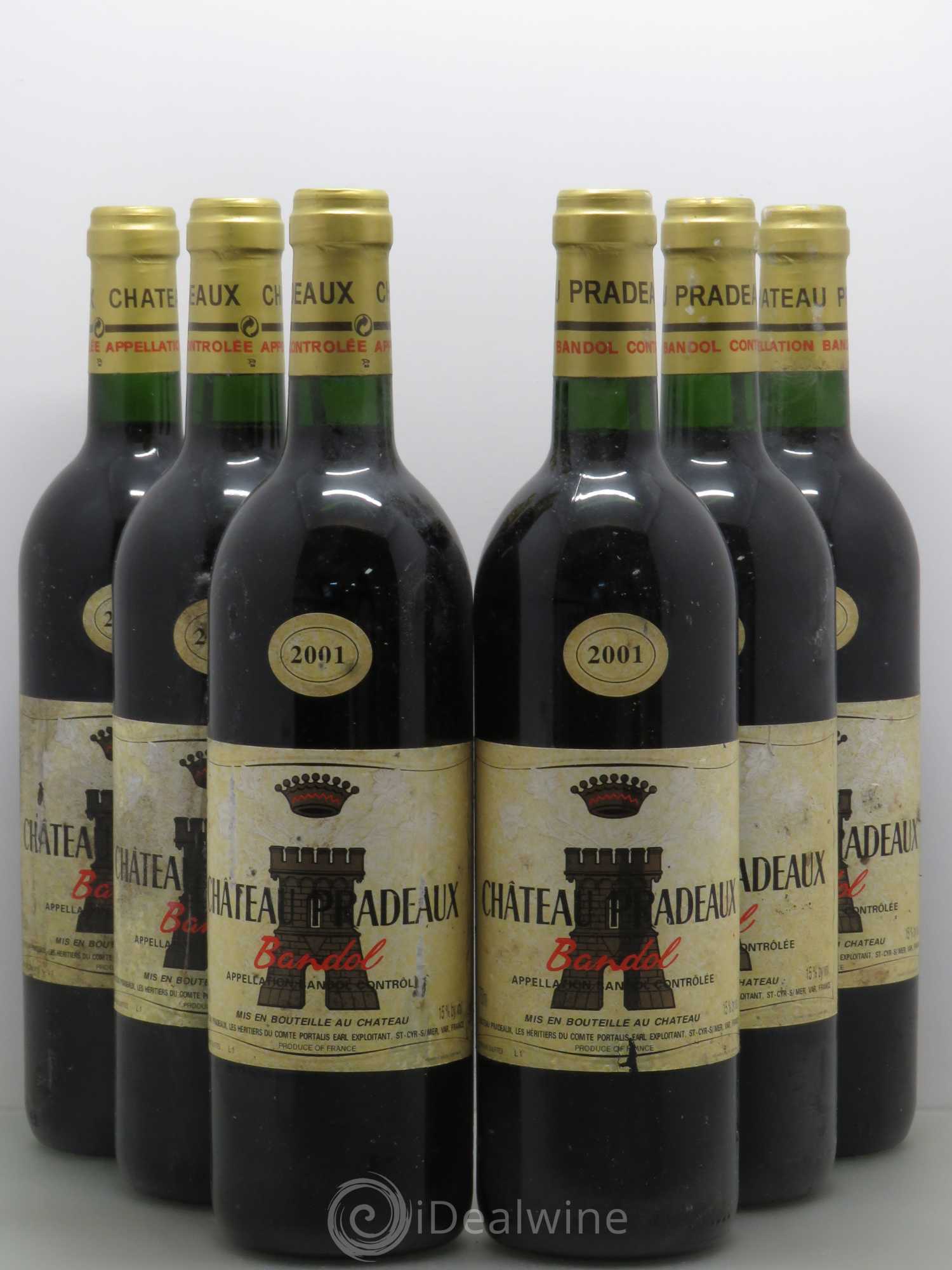 Bandol Château Pradeaux Famille Portalis 2001 - Lot de 6 bouteilles - 0
