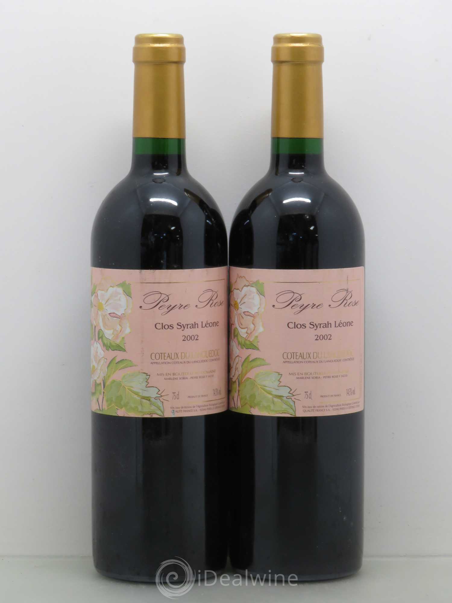 Coteaux du Languedoc Domaine Peyre Rose Belle Léone (anciennement Syrah Léone) Marlène Soria 2002 - Lot de 2 bouteilles - 0