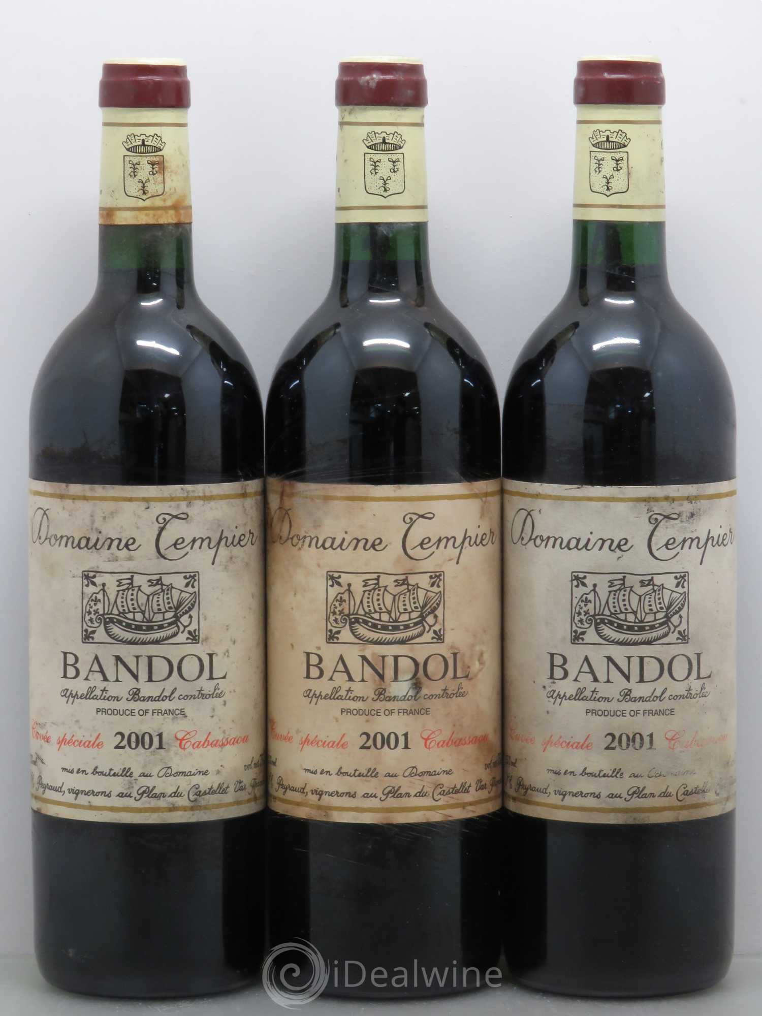 Bandol Domaine Tempier Cuvée Cabassaou Famille Peyraud 2001 - Lot de 3 bouteilles - 0