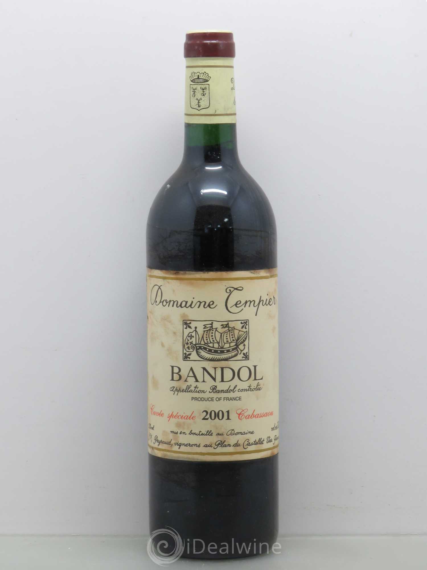 Bandol Domaine Tempier Cuvée Cabassaou Famille Peyraud 2001 - Lot de 1 bouteille - 0