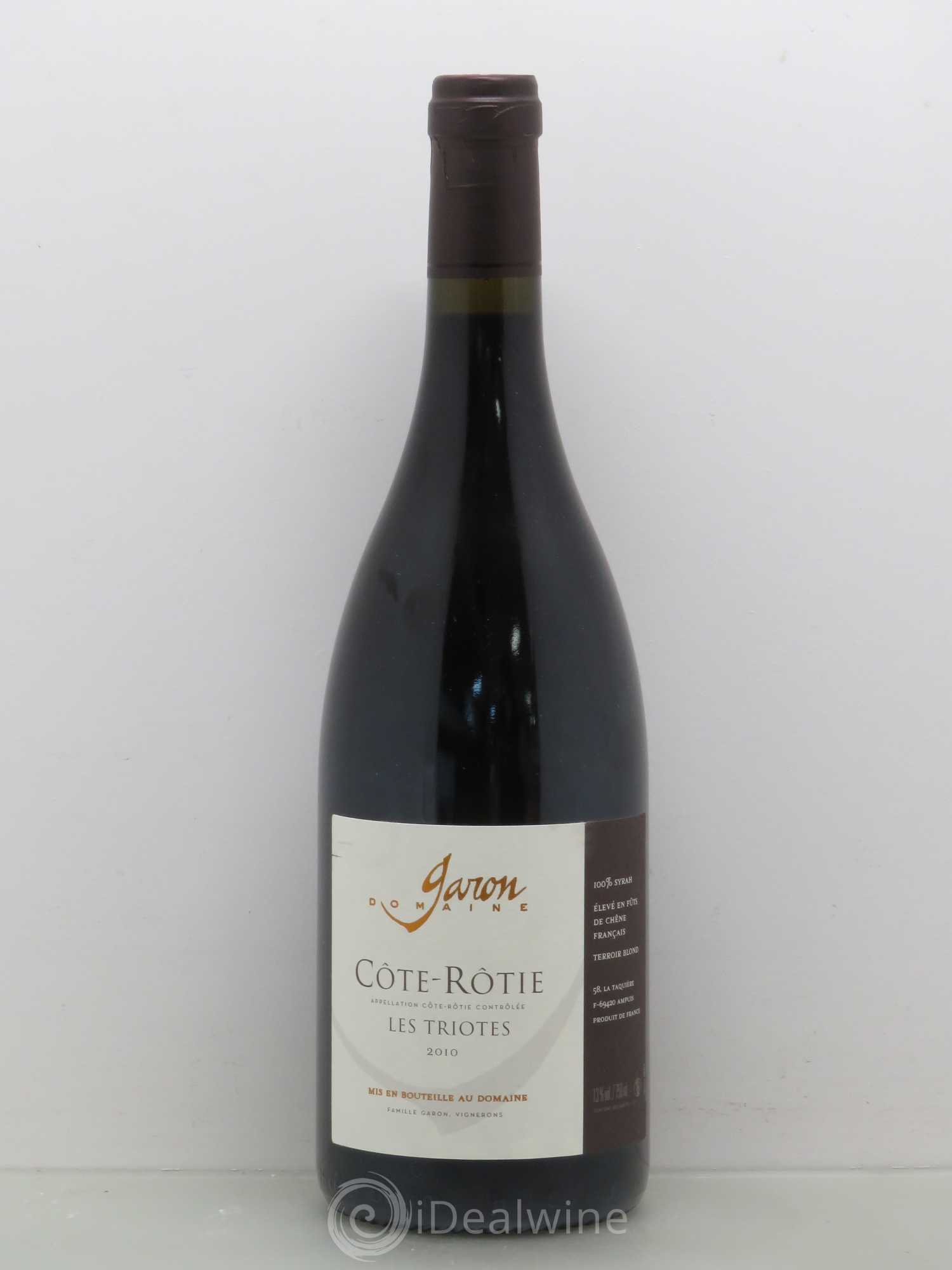 Côte-Rôtie Domaine Garon Les Triotes 2010 - Posten von 1 Flasche - 0