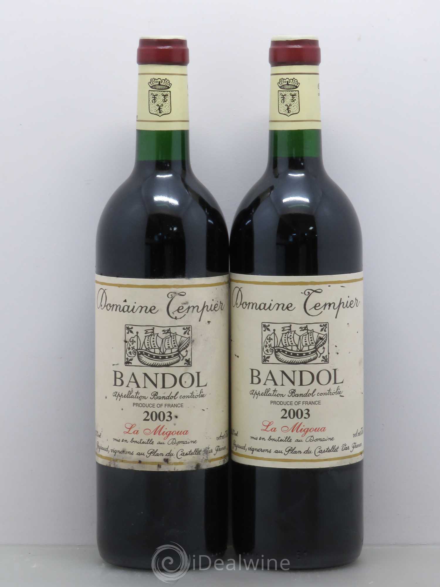 Bandol Domaine Tempier Cuvée La Migoua Famille Peyraud 2003 - Lot de 5 bouteilles - 2