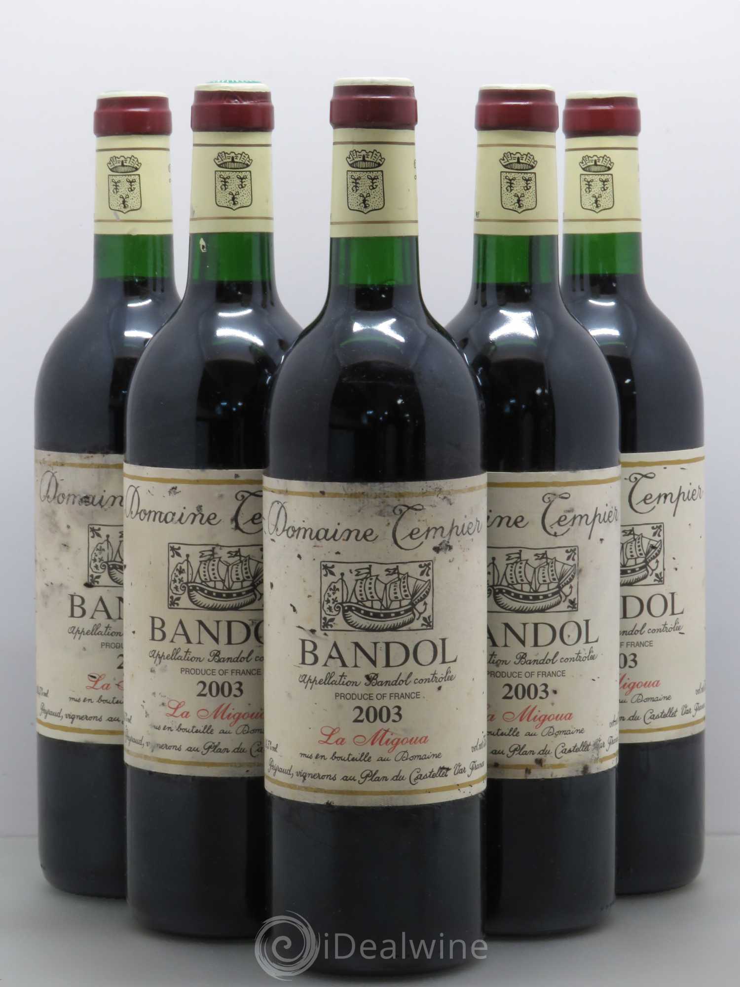 Bandol Domaine Tempier Cuvée La Migoua Famille Peyraud 2003 - Lot de 5 bouteilles - 0