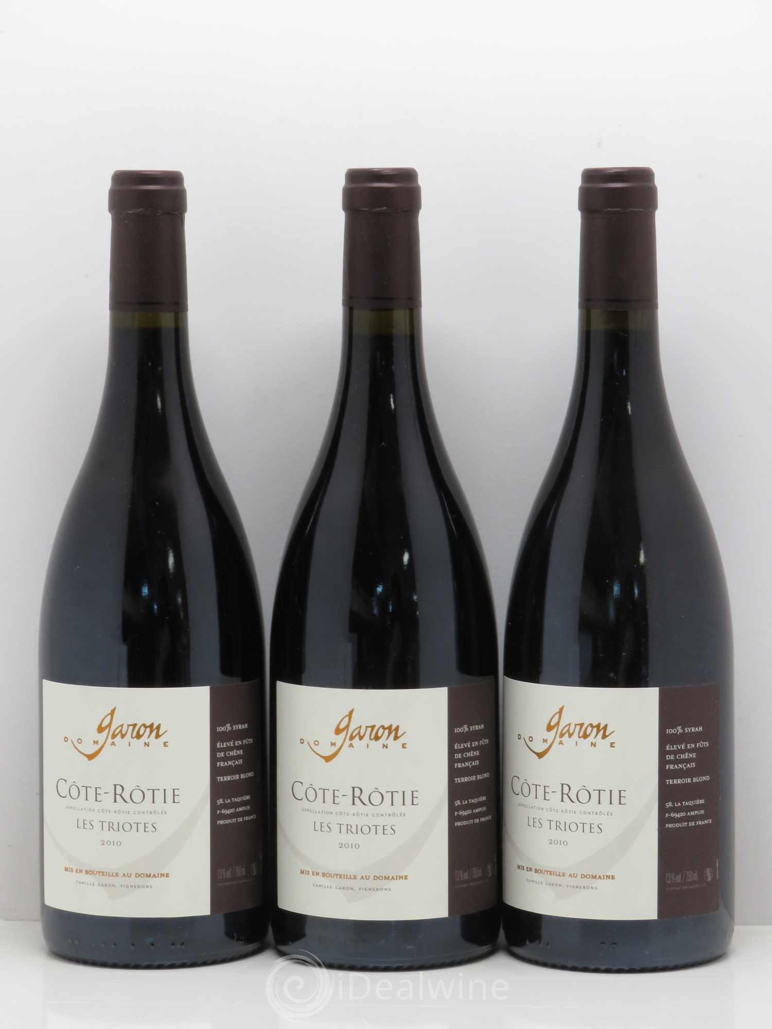 Côte-Rôtie Domaine Garon Les Triotes 2010 - Posten von 3 Flaschen - 0
