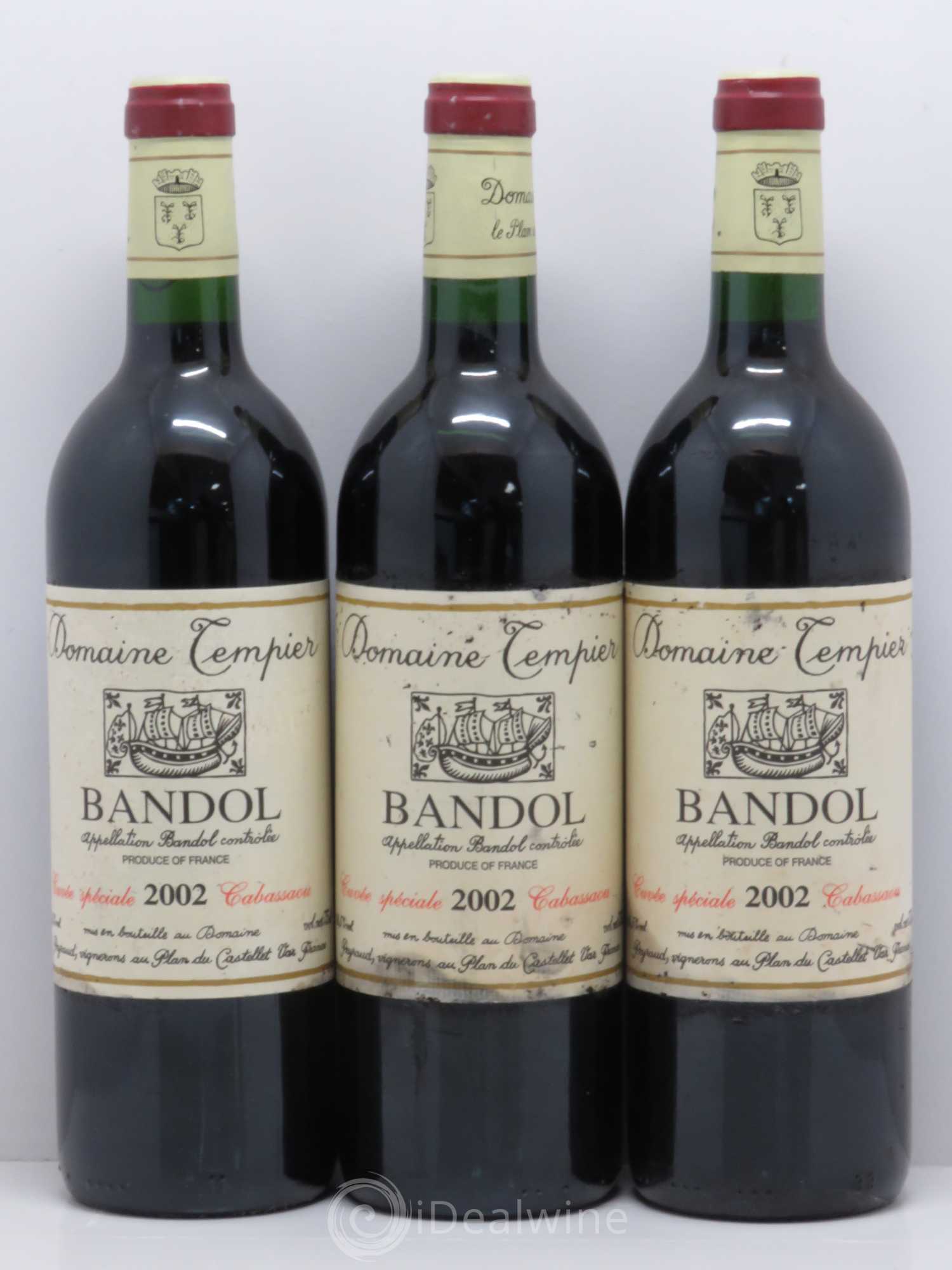 Bandol Domaine Tempier Cuvée Cabassaou Famille Peyraud 2002 - Lot de 3 bouteilles - 0