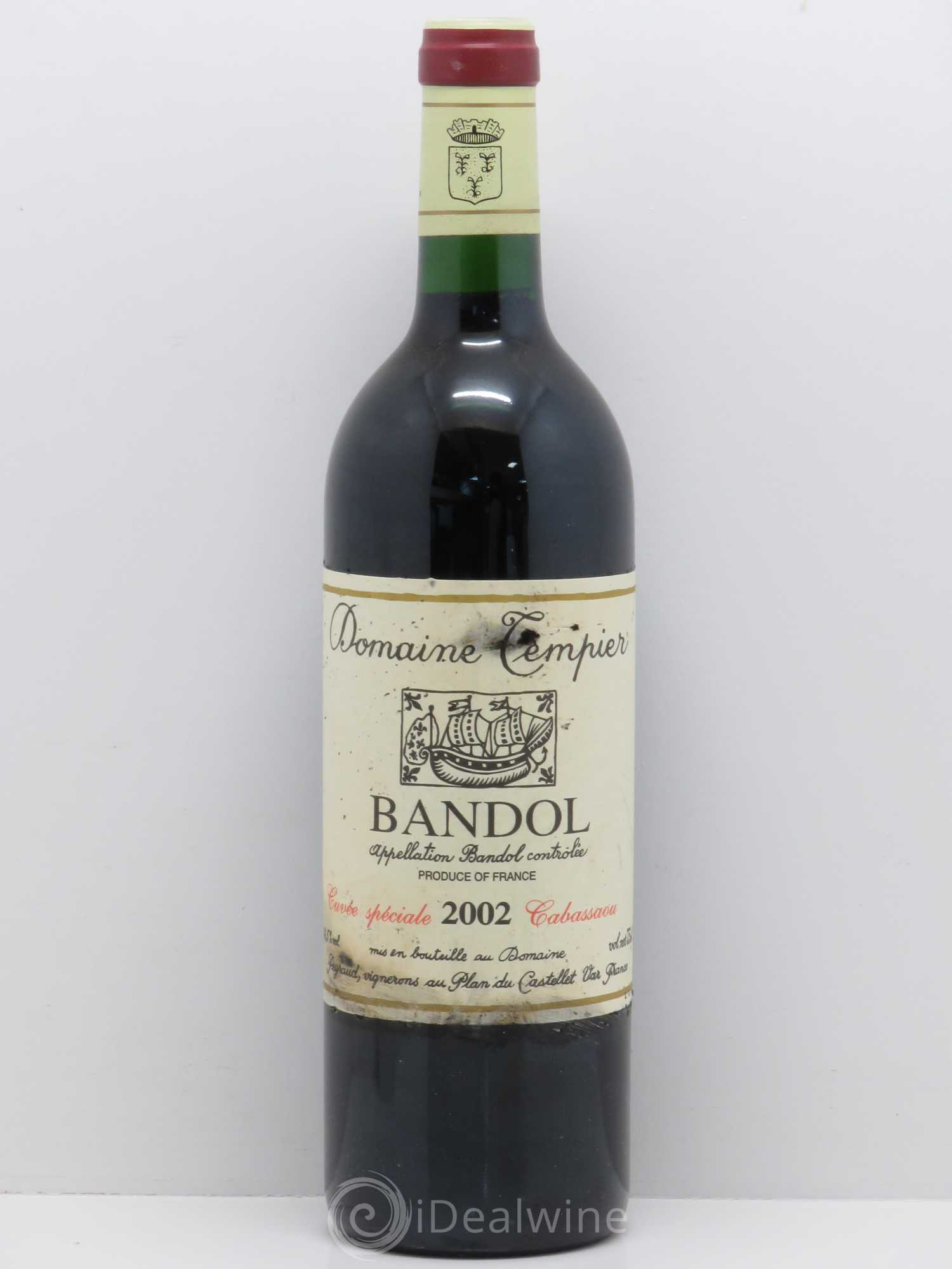 Bandol Domaine Tempier Cuvée Cabassaou Famille Peyraud 2002 - Lot de 1 bouteille - 0