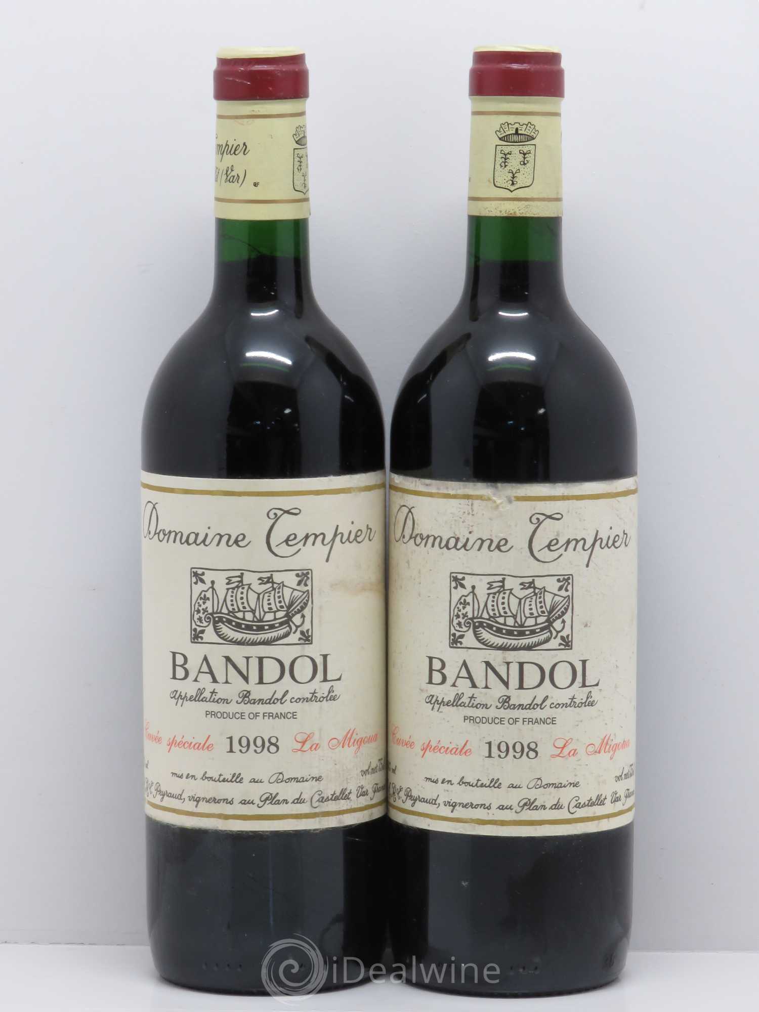 Bandol Domaine Tempier Cuvée La Migoua Famille Peyraud 1998 - Lot de 2 bouteilles - 0