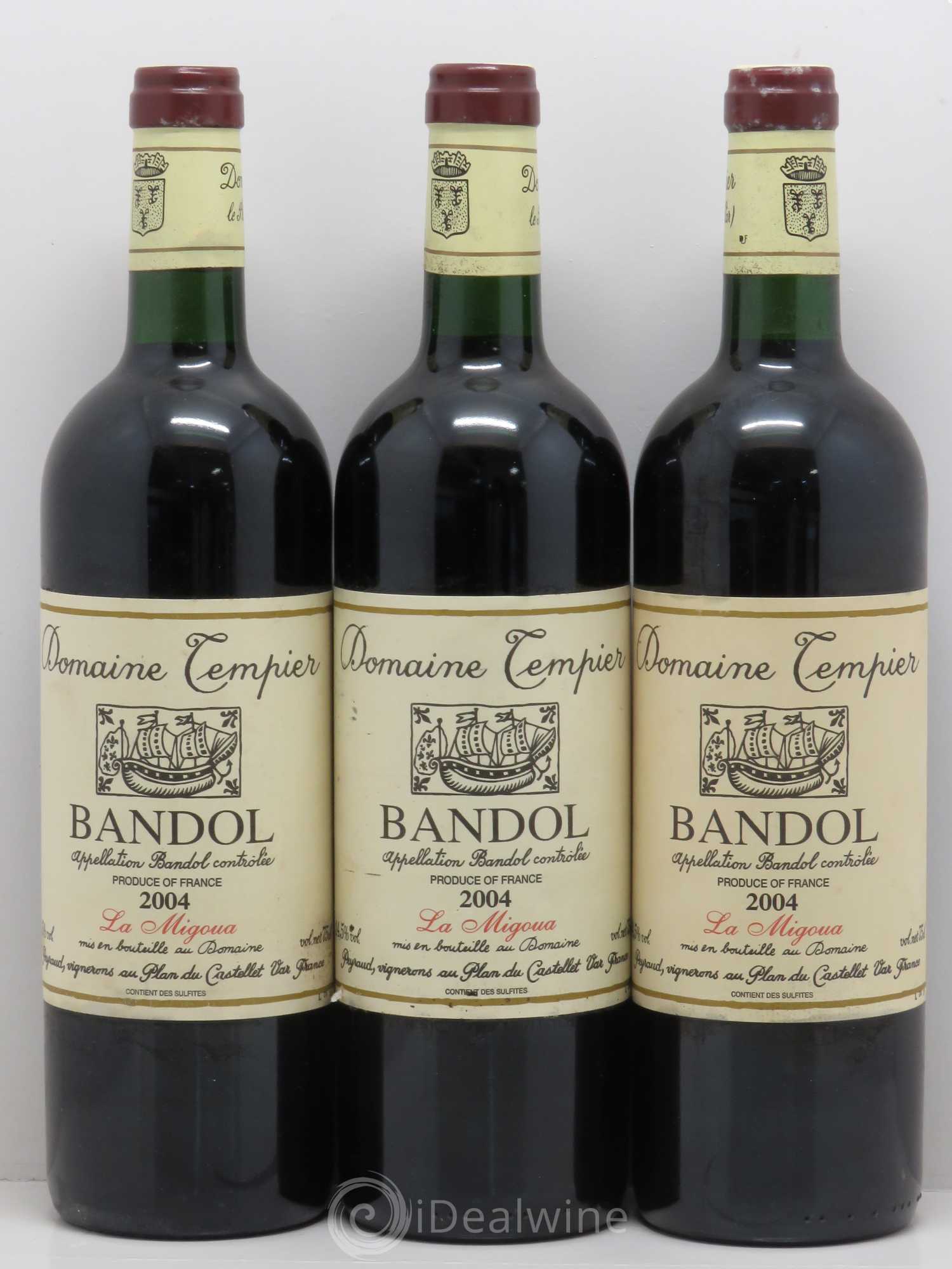 Bandol Domaine Tempier Cuvée La Migoua Famille Peyraud 2004 - Lot de 3 bouteilles - 0