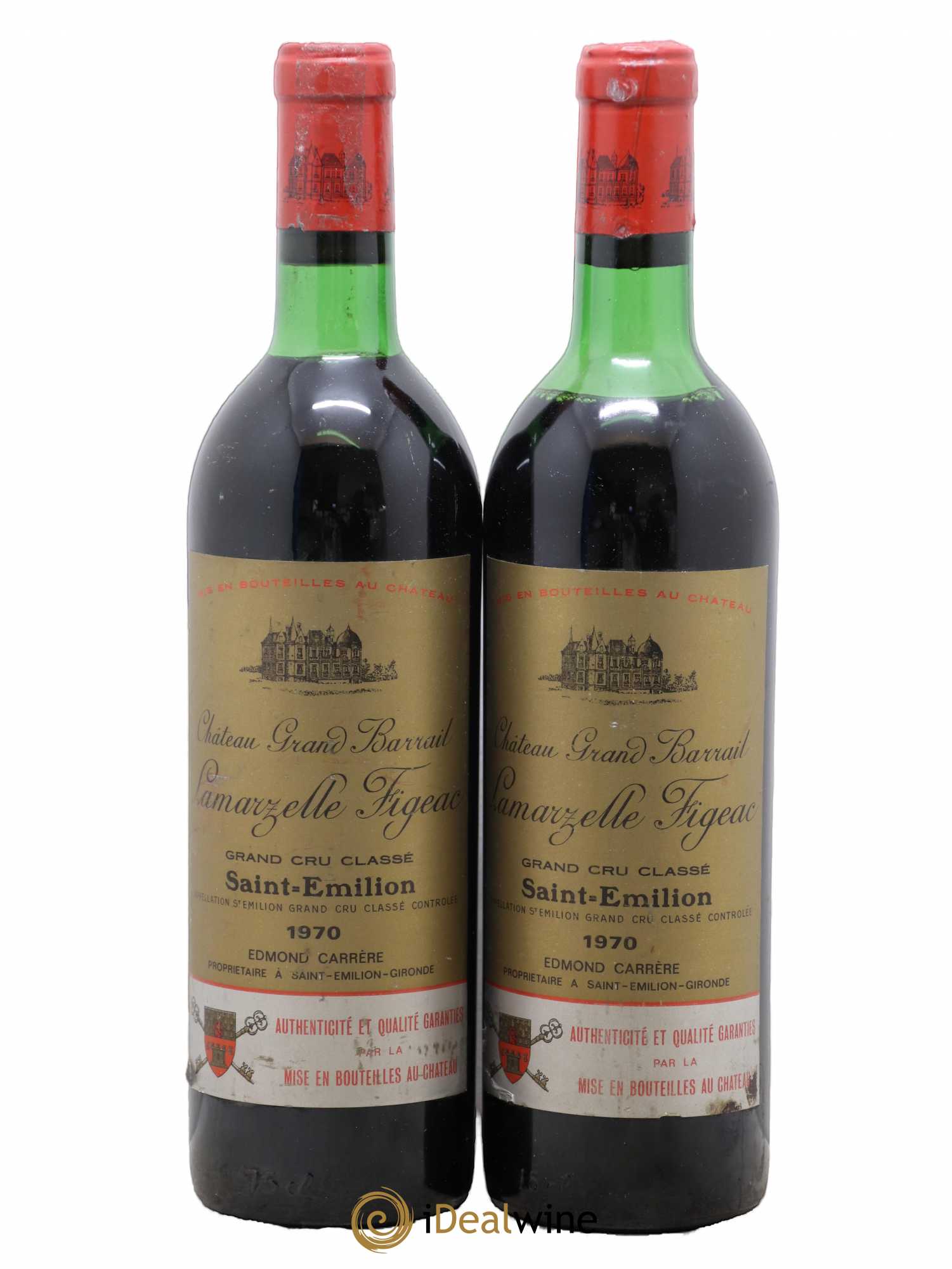 Château Grand Barrail Lamarzelle Figeac Grand Cru Classé 1970 - Lot de 2 bouteilles - 0