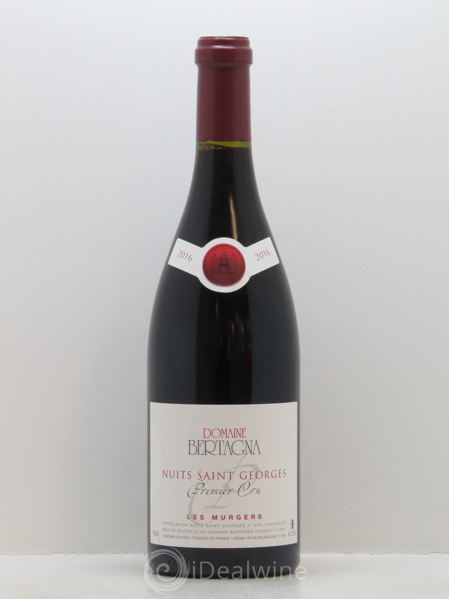 Nuits-Saint-Georges 1er Cru Les Murgers Bertagna 2016 - Lot de 1 bouteille - 0