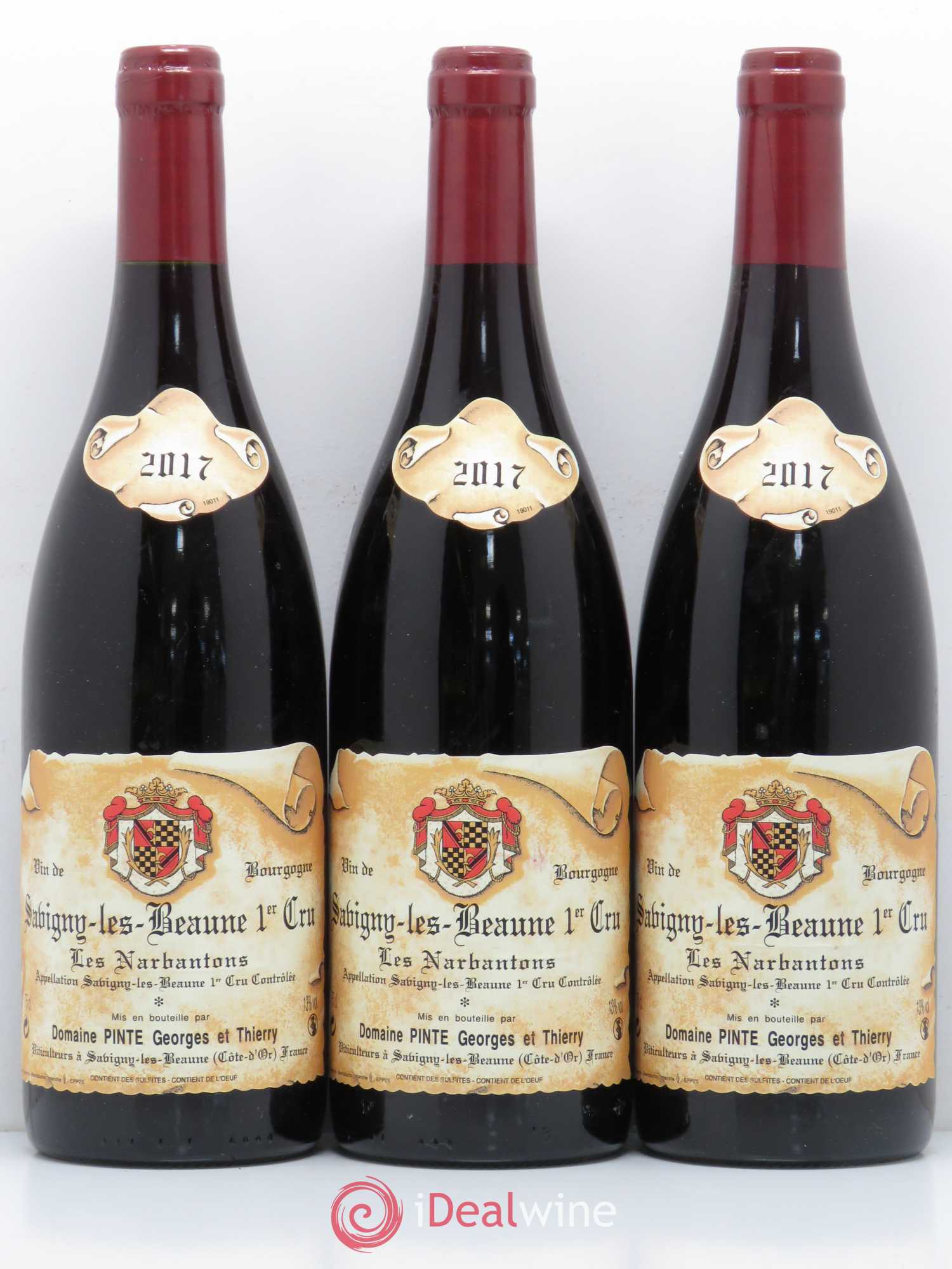 Savigny-lès-Beaune 1er Cru Narbantons Domaine Pinte (sans prix de réserve) 2017 - Posten von 3 Flaschen - 0