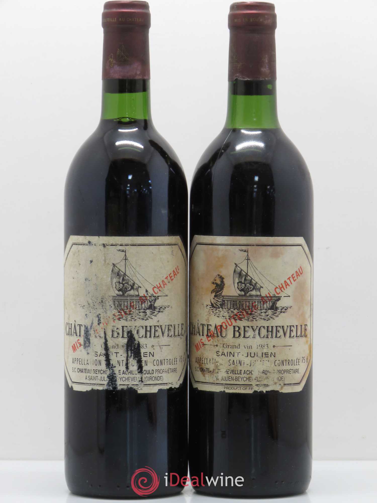 Château Beychevelle 4ème Grand Cru Classé (sans prix de réserve) 1983 - Lot de 2 bouteilles - 0