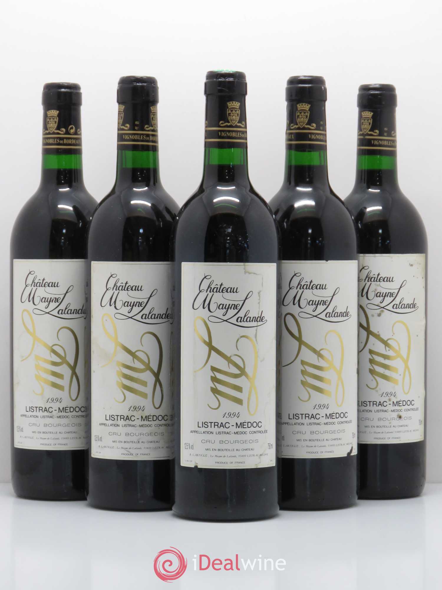 Château Mayne Lalande Cru Bourgeois (senza prezzo di riserva) 1994 - Lotto di 5 bottiglie - 0