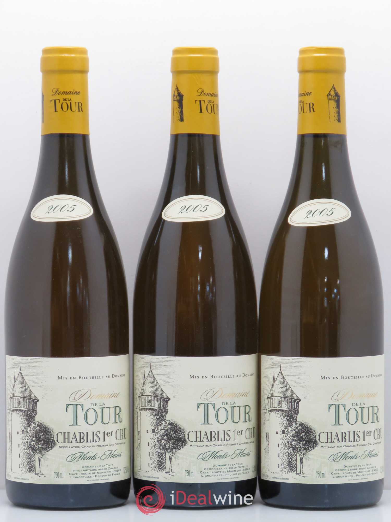 Chablis 1er Cru Monts Mains Domaine de La Tour 2005 - Posten von 3 Flaschen - 0