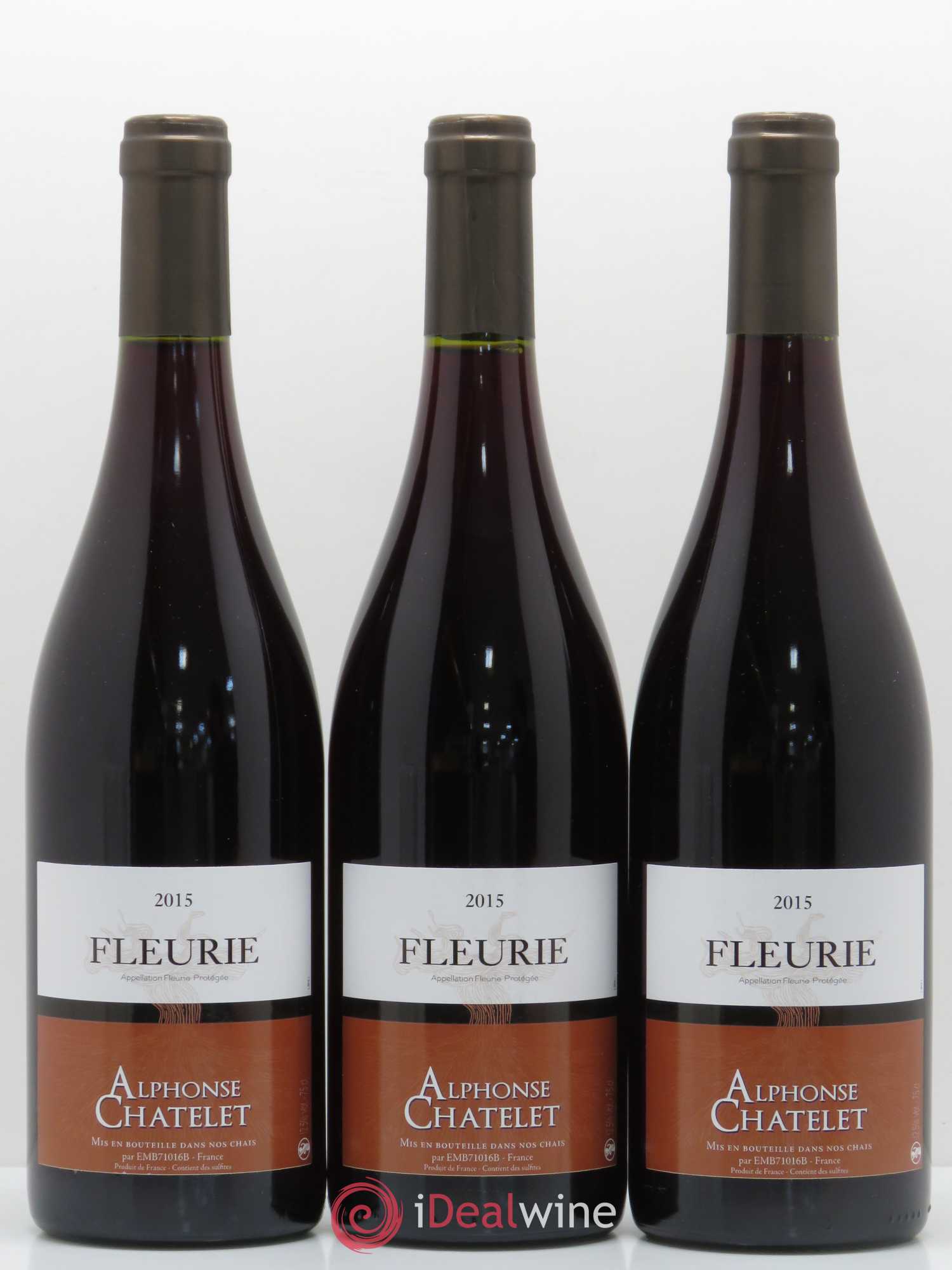 Fleurie Alphonse Chatelet (sans prix de réserve) 2015 - Posten von 3 Flaschen - 0