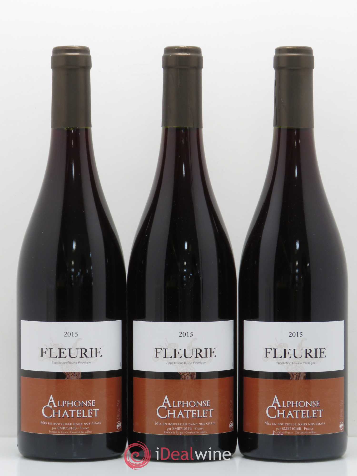 Fleurie Alphonse Chatelet (sans prix de réserve) 2015 - Posten von 3 Flaschen - 0
