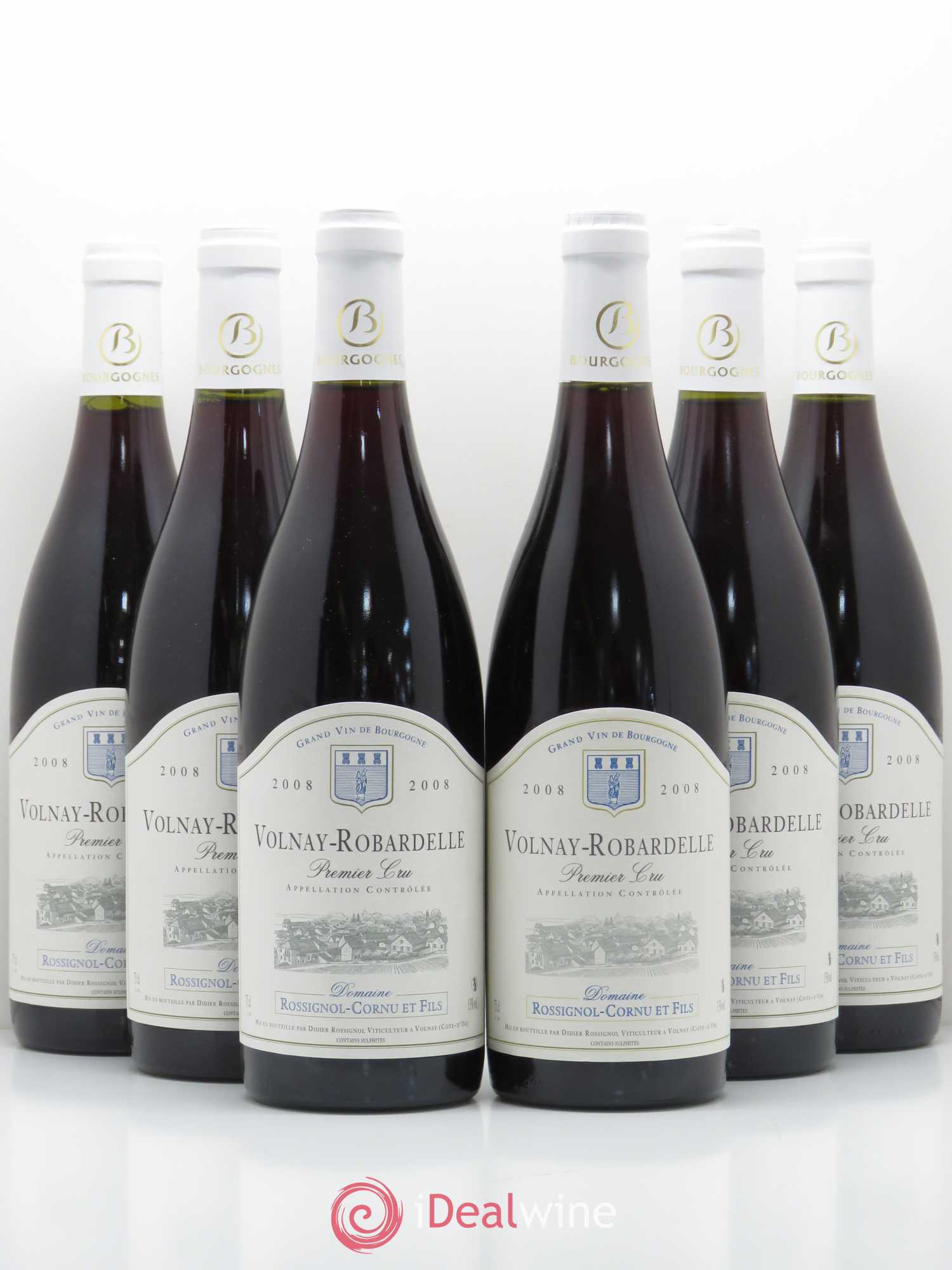 Volnay 1er Cru Robardelle Domaine Rossignol Cornu (sans prix de réserve) 2008 - Posten von 6 Flaschen - 0