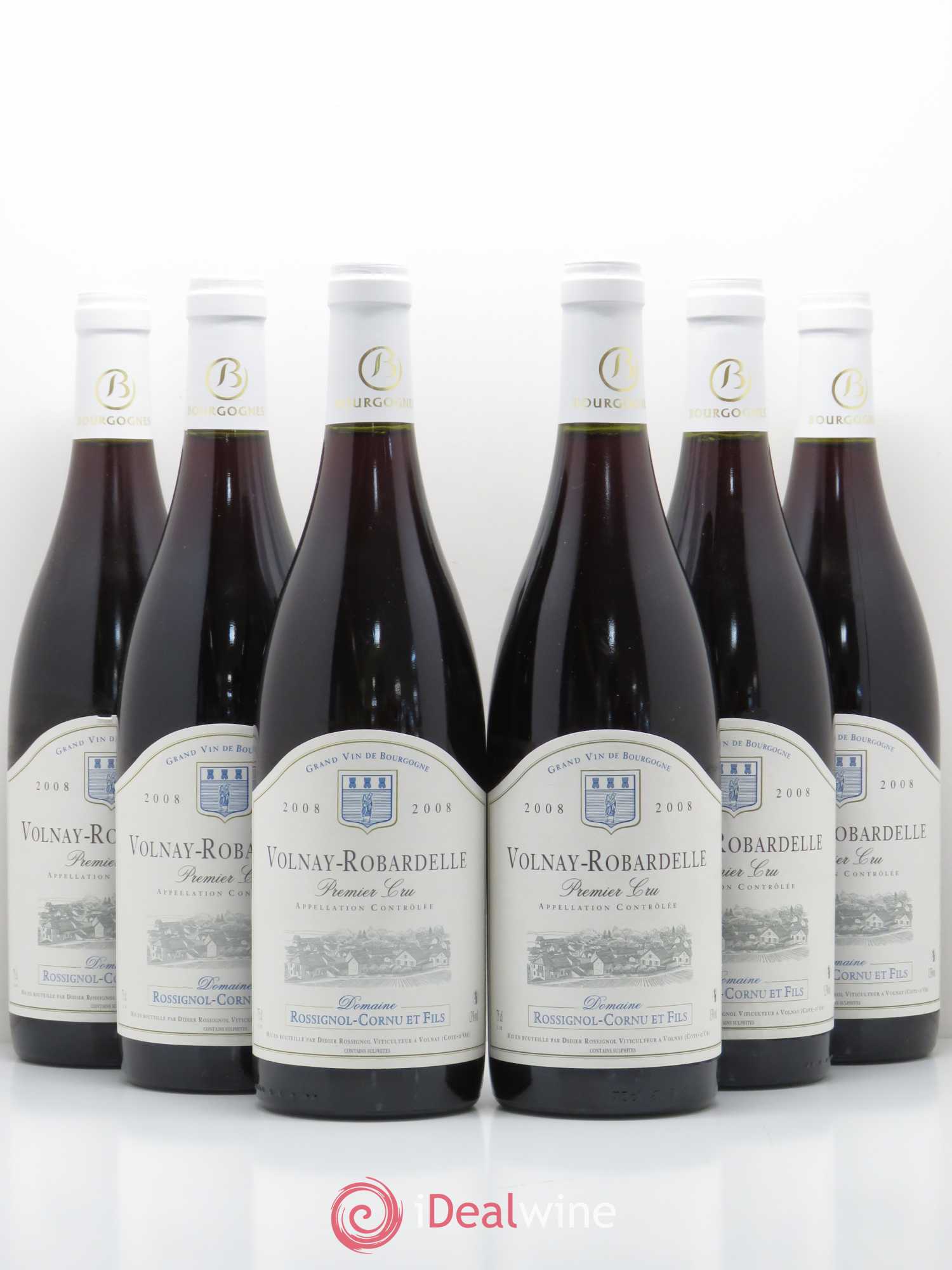 Volnay 1er Cru Robardelle Domaine Rossignol Cornu (sans prix de réserve) 2008 - Posten von 6 Flaschen - 0