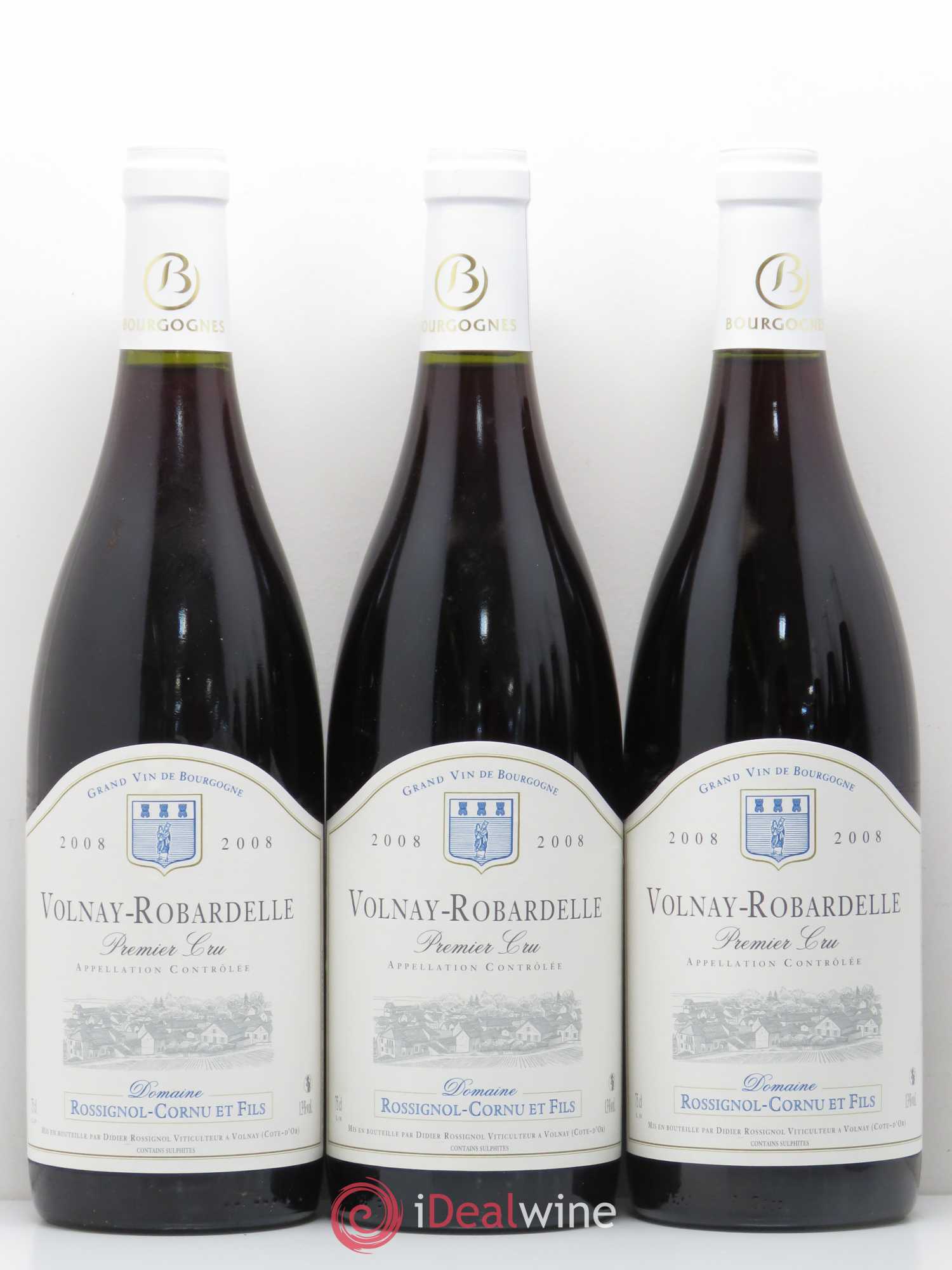 Volnay 1er Cru Robardelle Domaine Rossignol Cornu (sans prix de réserve) 2008 - Posten von 6 Flaschen - 1