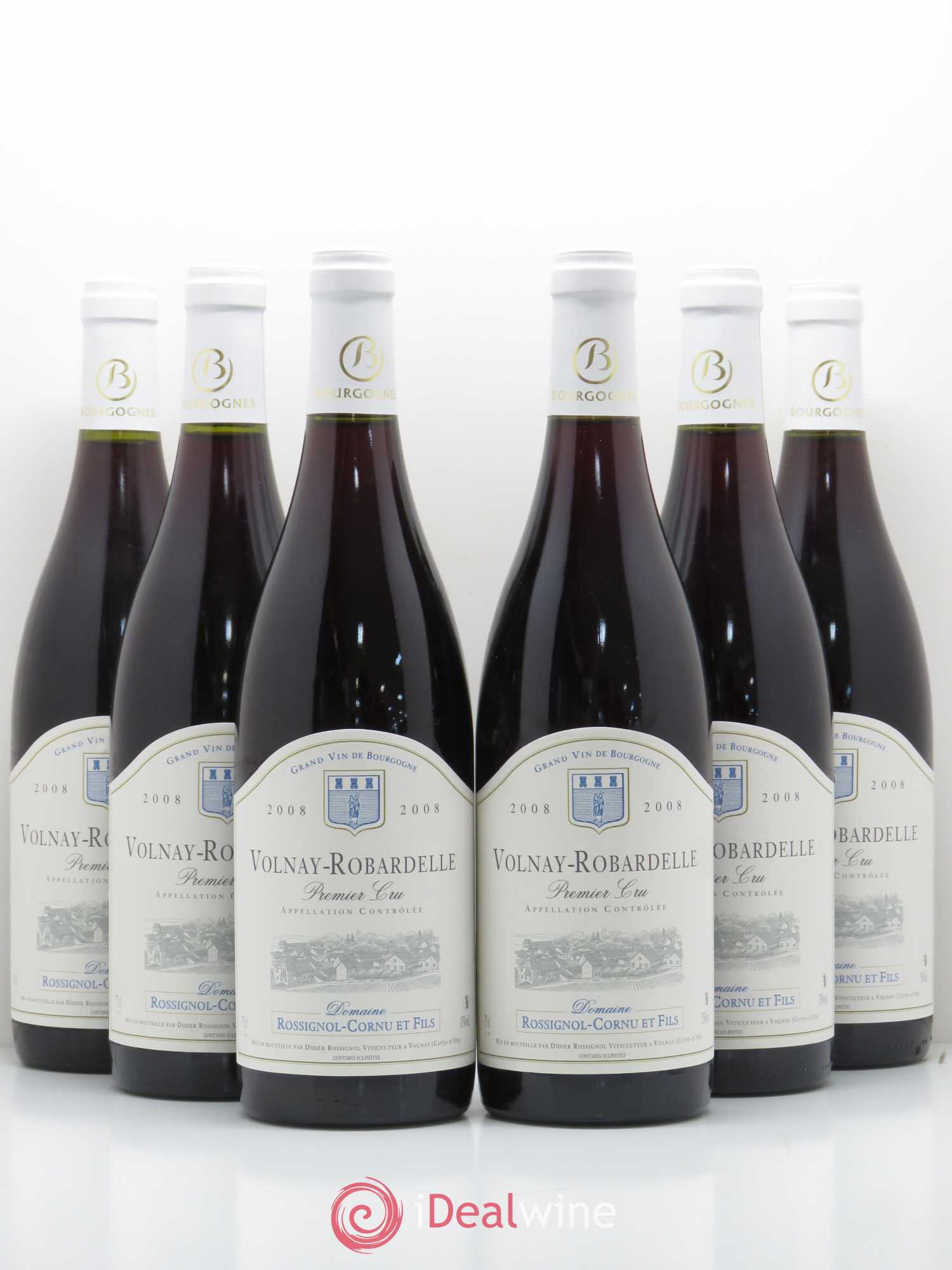 Volnay 1er Cru Robardelle Domaine Rossignol Cornu (sans prix de réserve) 2008 - Posten von 6 Flaschen - 0