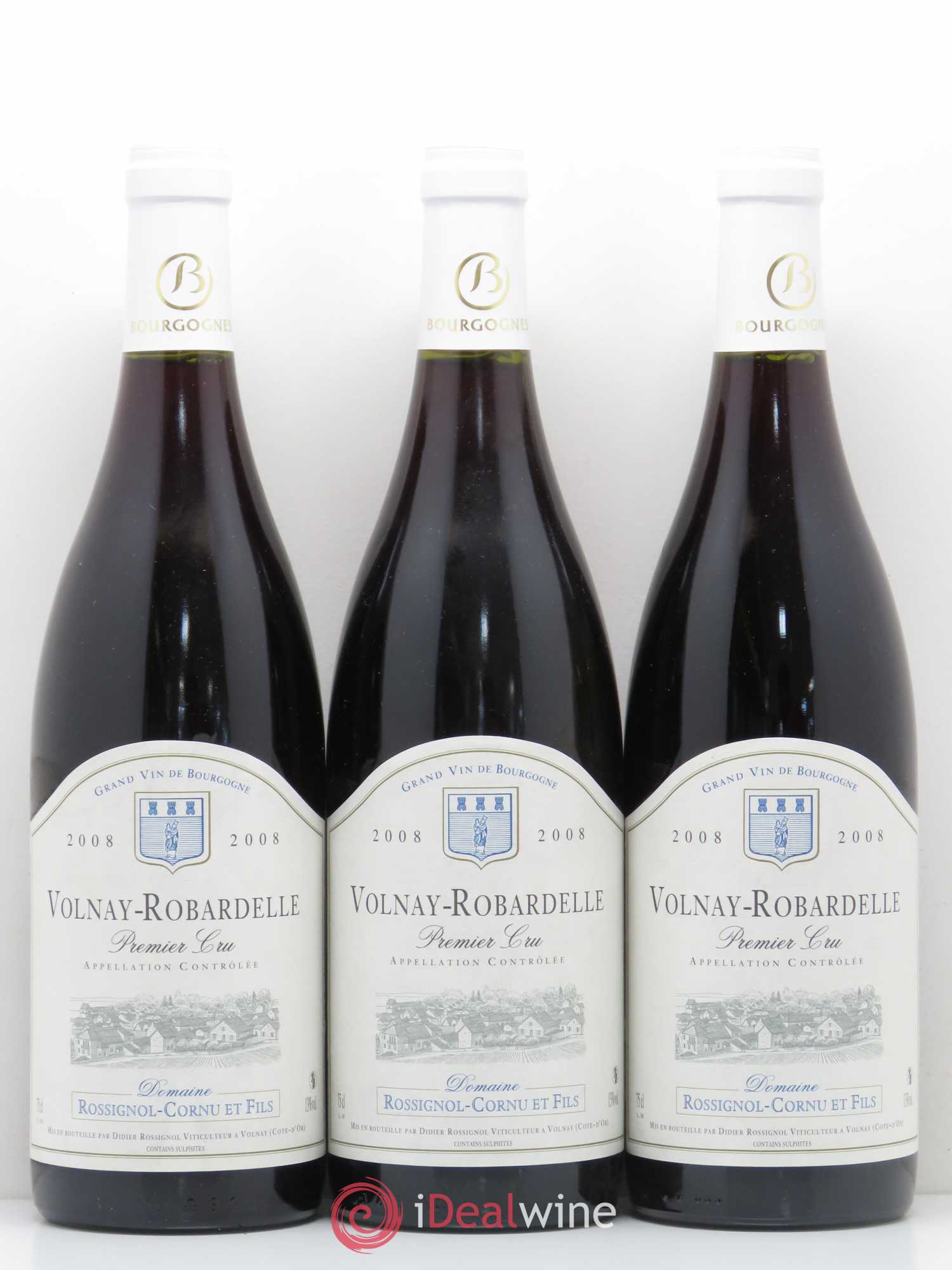 Volnay 1er Cru Robardelle Domaine Rossignol Cornu (sans prix de réserve) 2008 - Posten von 3 Flaschen - 0