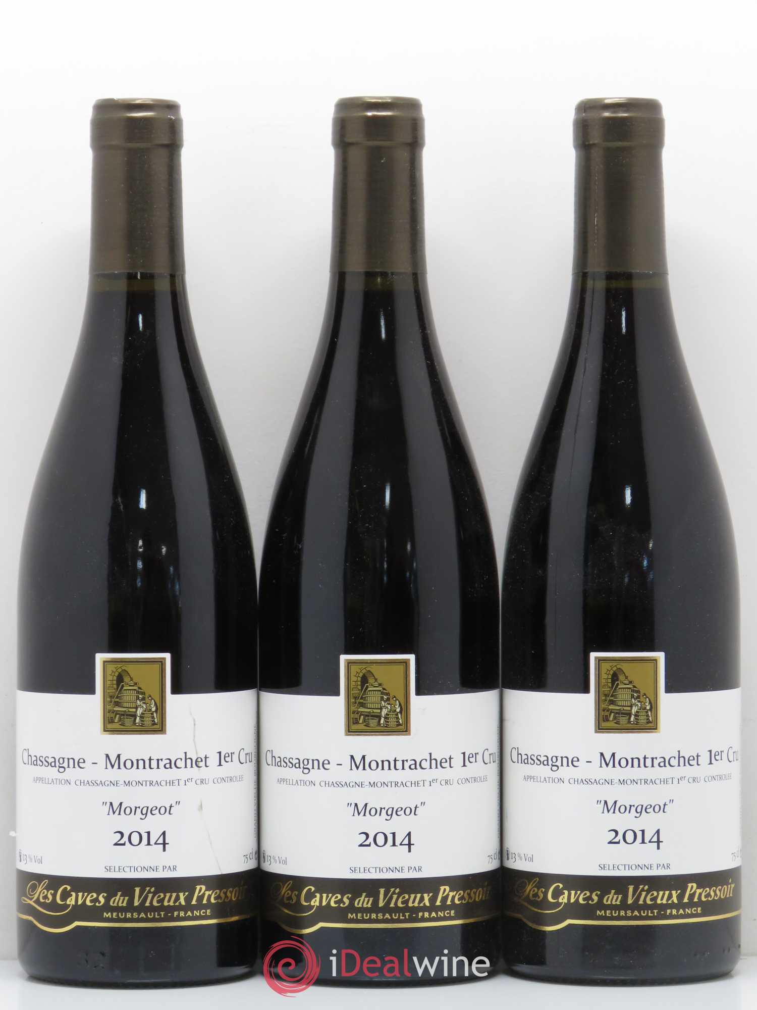Chassagne-Montrachet 1er Cru Morgeot Les Caves du Vieux Pressoir (sans prix de réserve) 2014 - Posten von 3 Flaschen - 0