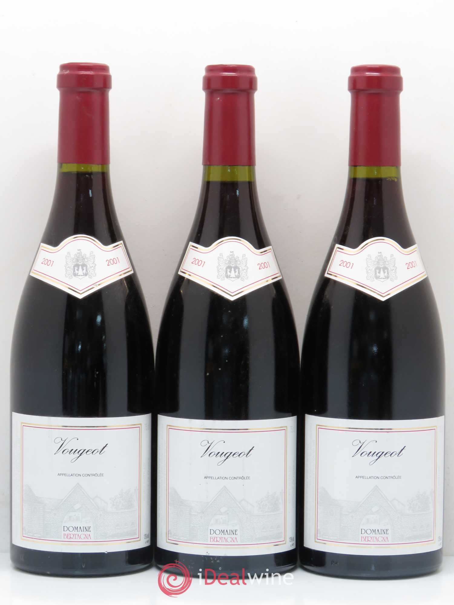 Vougeot Domaine Bertagna (sans prix de réserve) 2001 - Posten von 3 Flaschen - 0