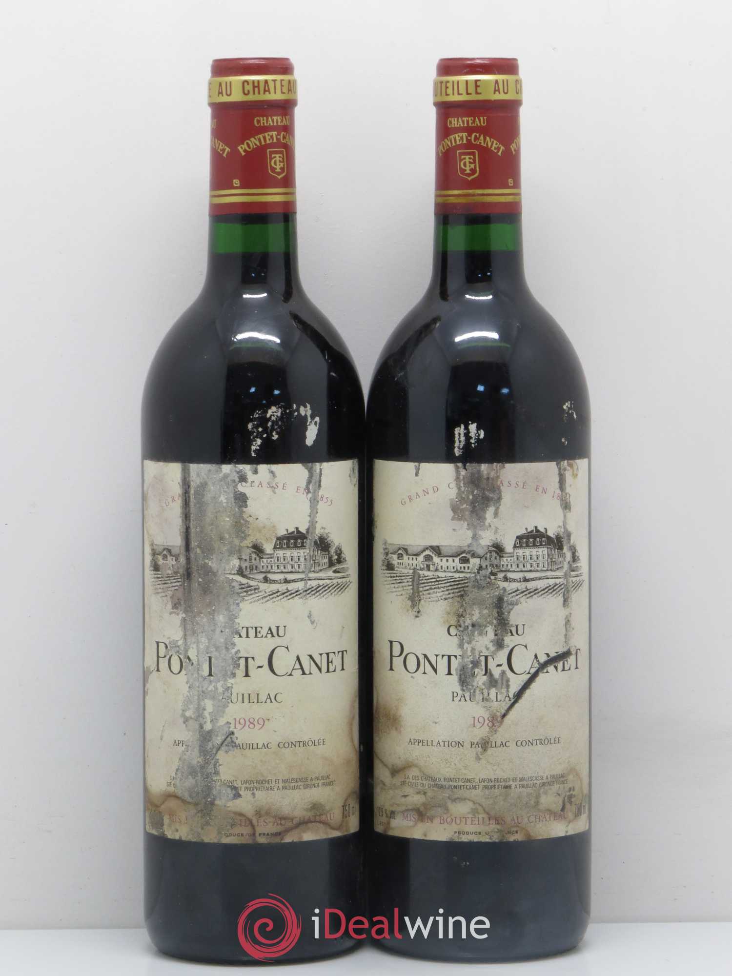 Château Pontet Canet 5ème Grand Cru Classé 1989 - Lot de 2 bouteilles - 0