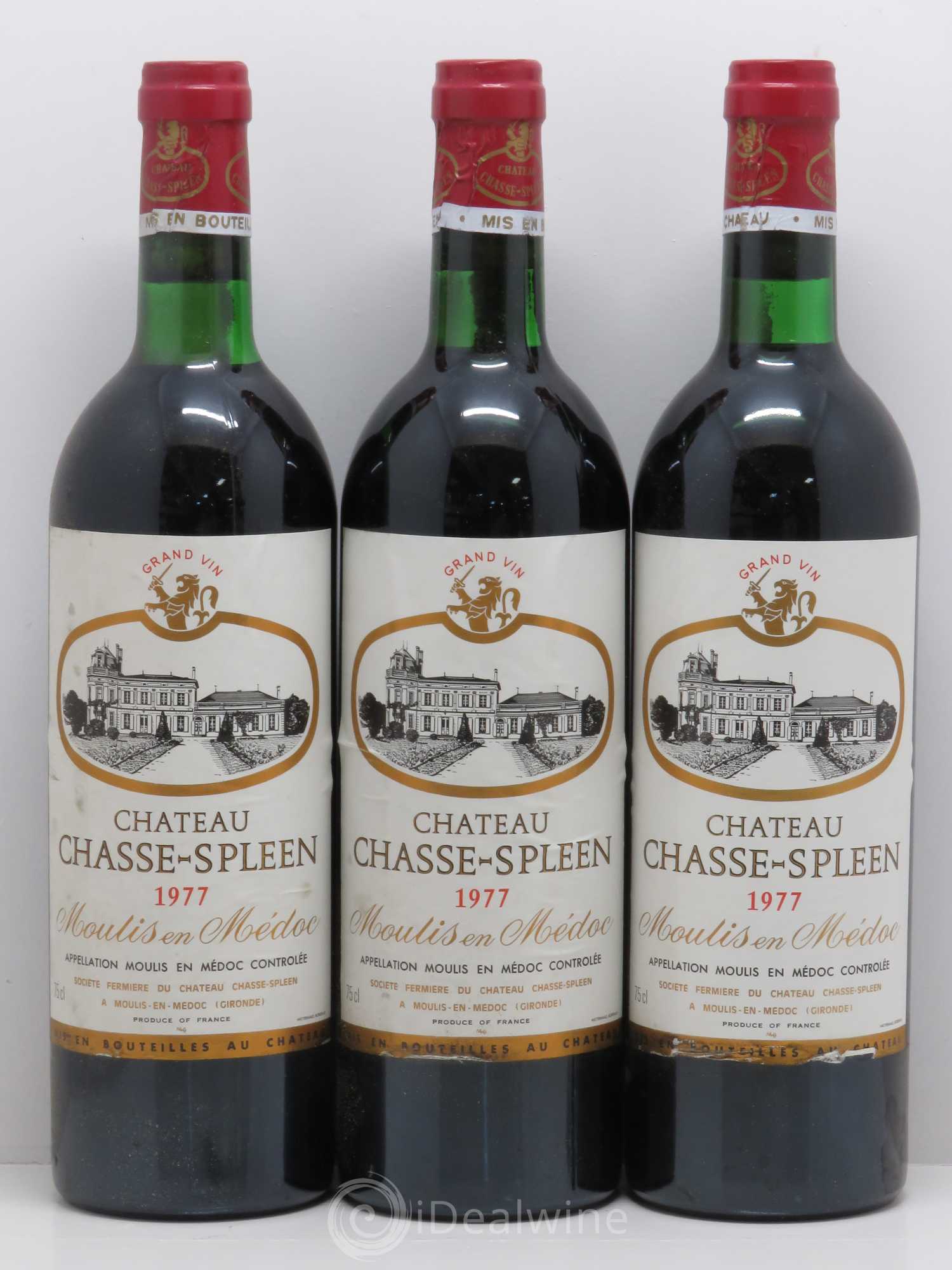 Château Chasse Spleen 1977 - Lot de 3 bouteilles - 0