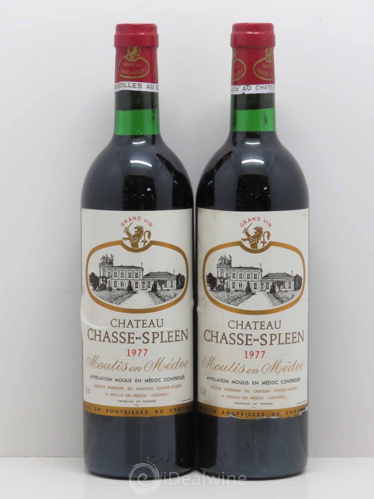 Château Chasse Spleen 1977 - Lot de 2 bouteilles - 0